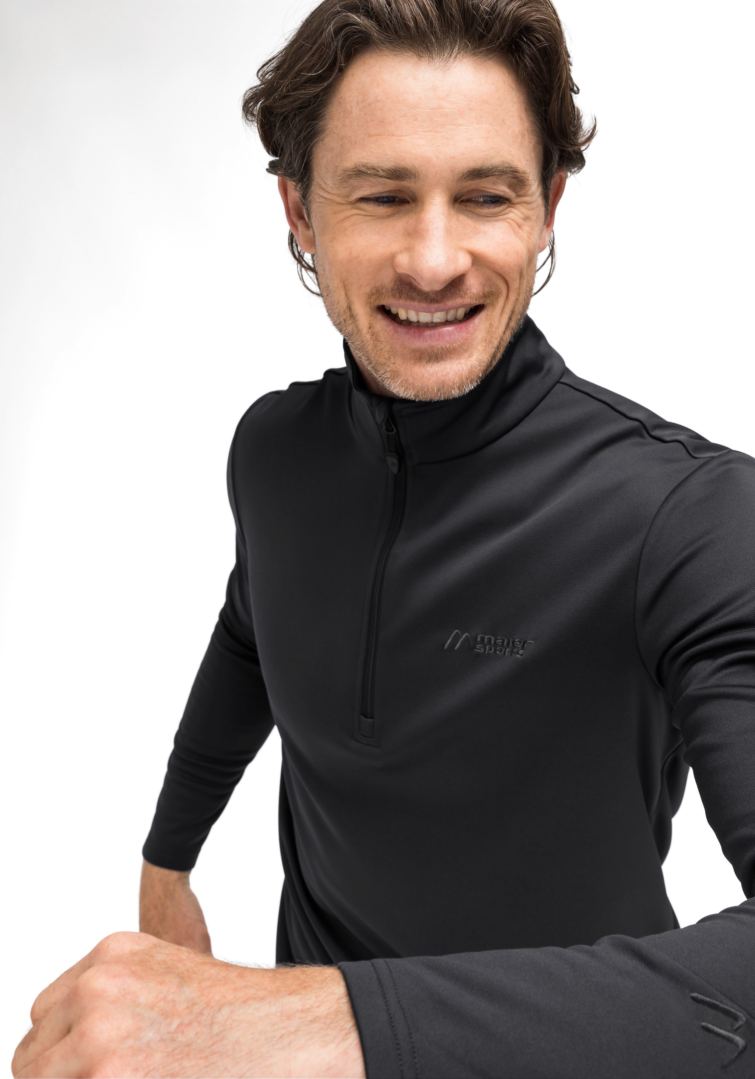 Maier Sports Fleecetrui Felix Heren fleece, functionele midlayer, half-zip, regular fit