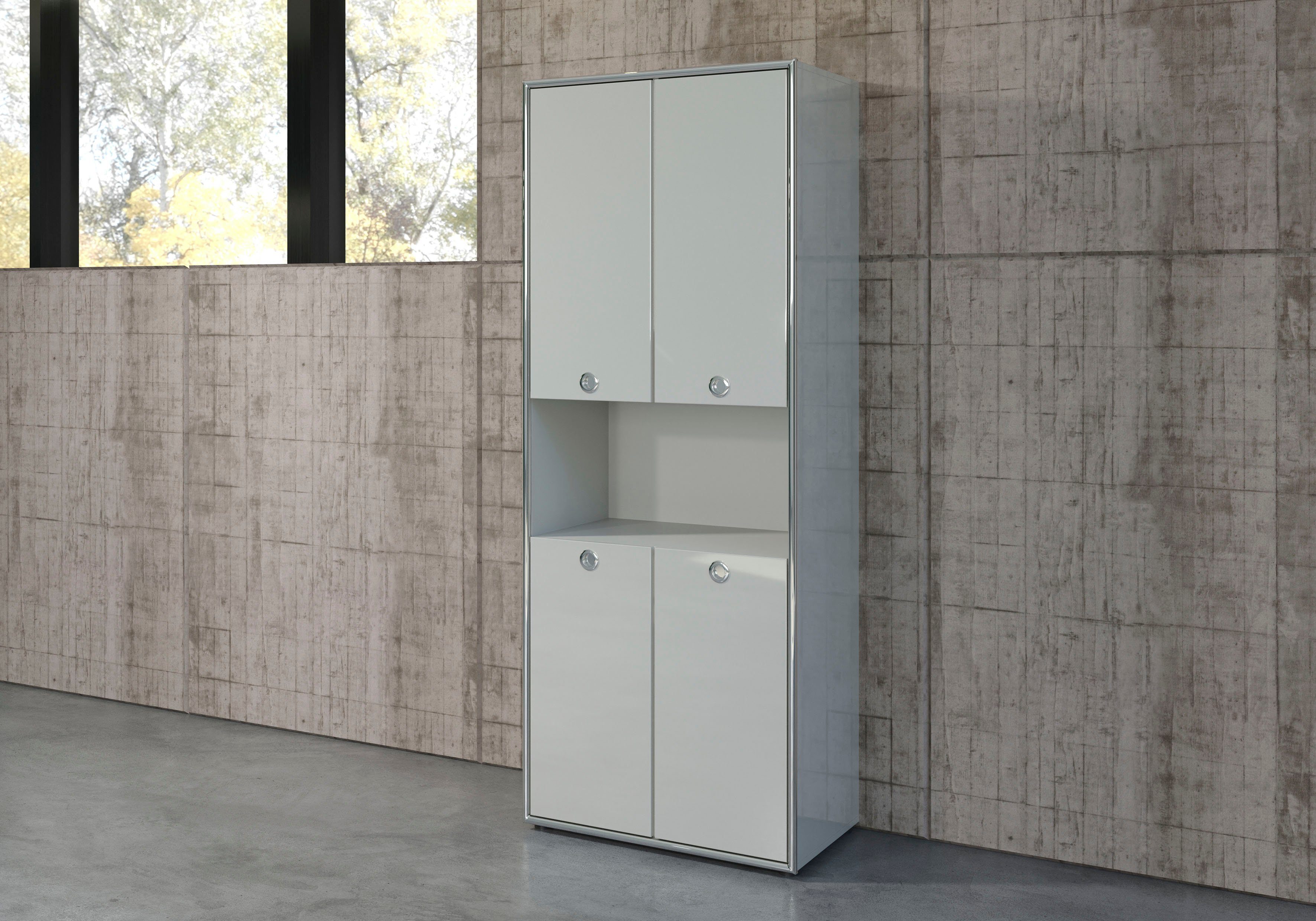 Places of Style Archiefkast Imperia Hoogglanslook met elegante chroomomranding - Made in Italy