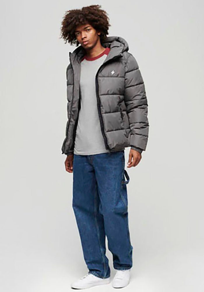 Superdry Gewatteerde jas HOODED SPORTS PUFFR JACKET met contrastkleurig borduursel