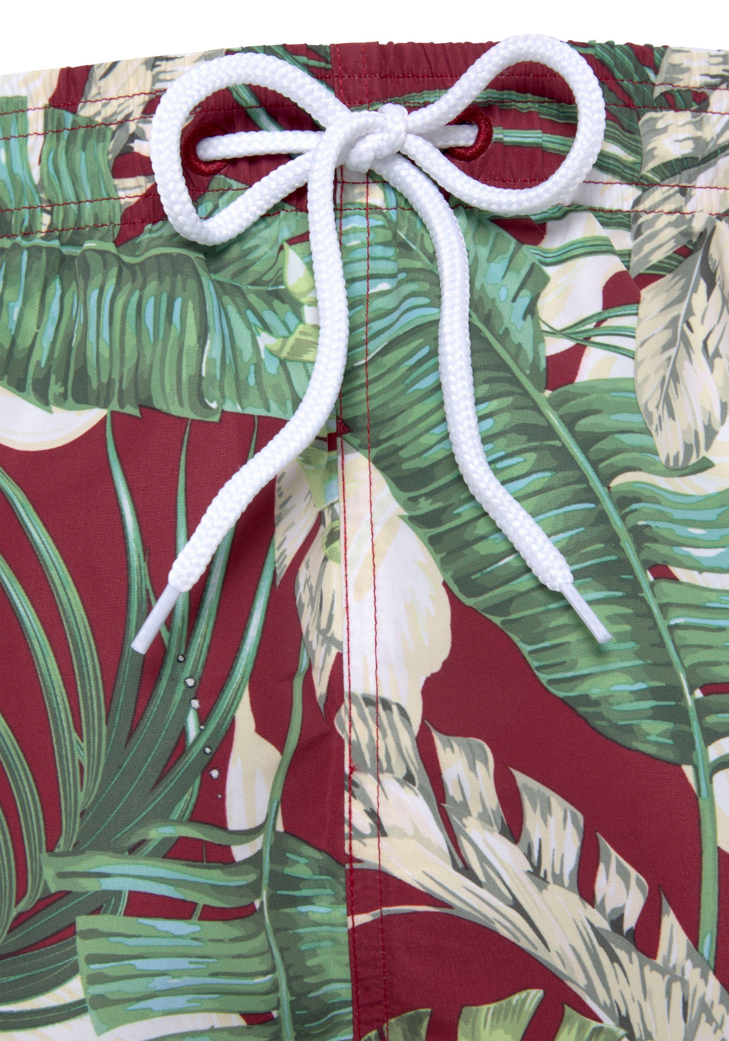 s.Oliver RED LABEL Beachwear Zwemshort Land in tropisch design