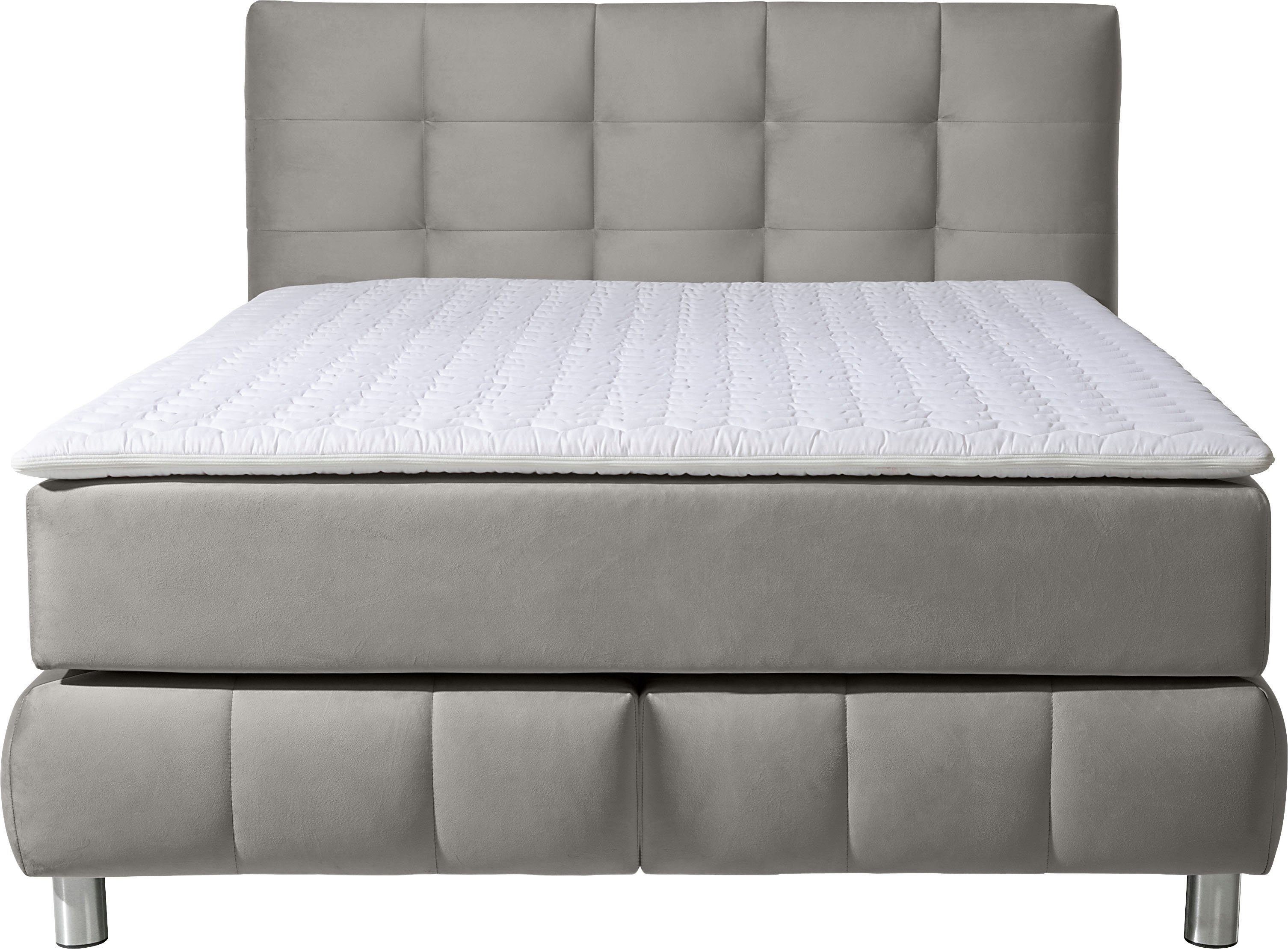 andas Boxspring Salo XXL in fluwelige look of structuurstof, 6 breedten in extra lang 220 cm, 4 hardheden