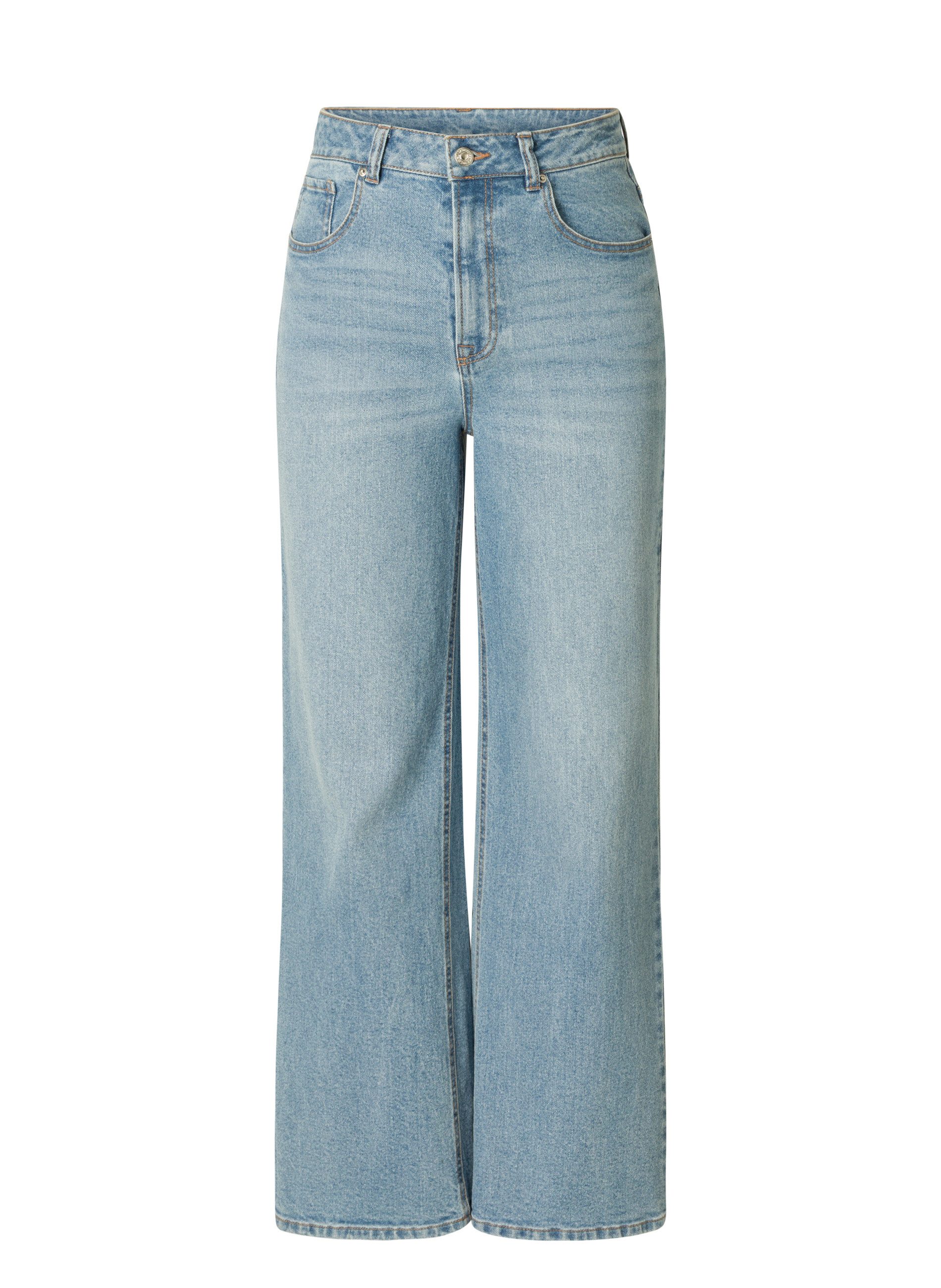 Base Level Wijde jeans AMY met wassing