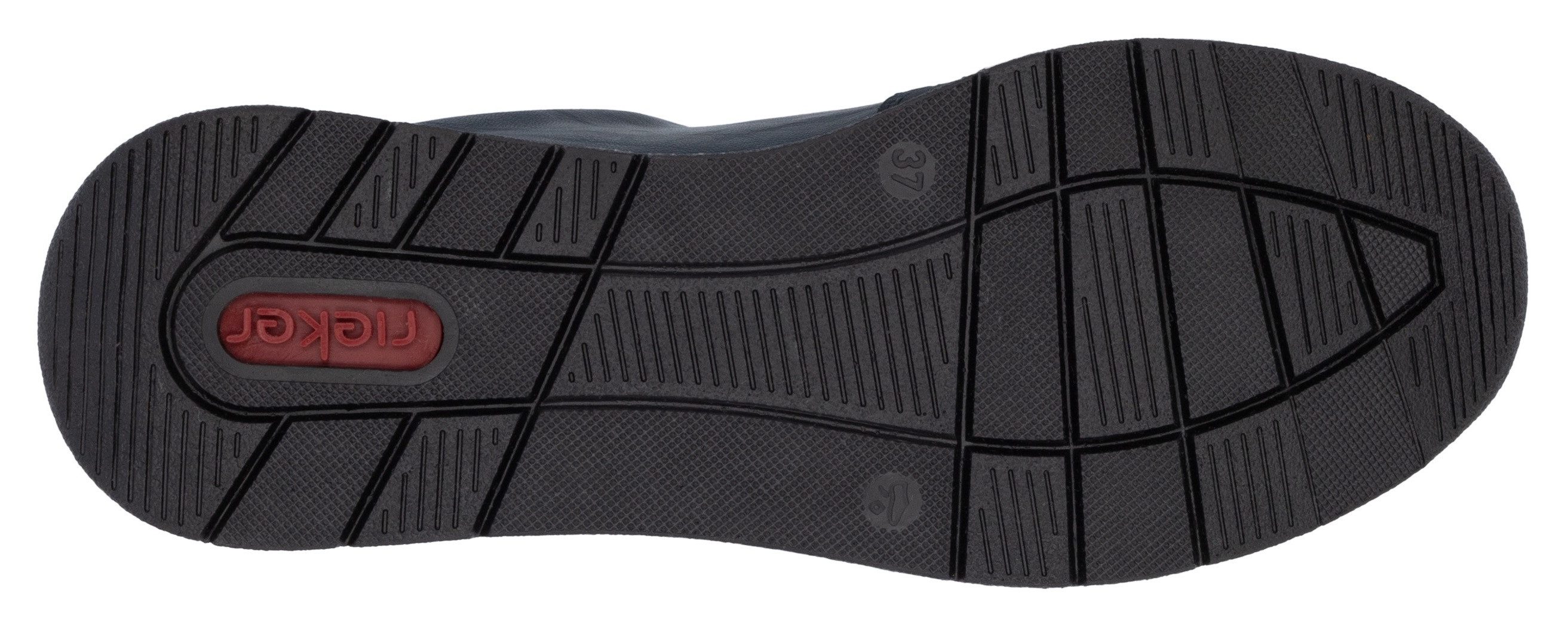 Rieker Sneakers met sleehak , lage schoen, vrijetijdsschoen, veterschoen met touwachtige ritssluiting