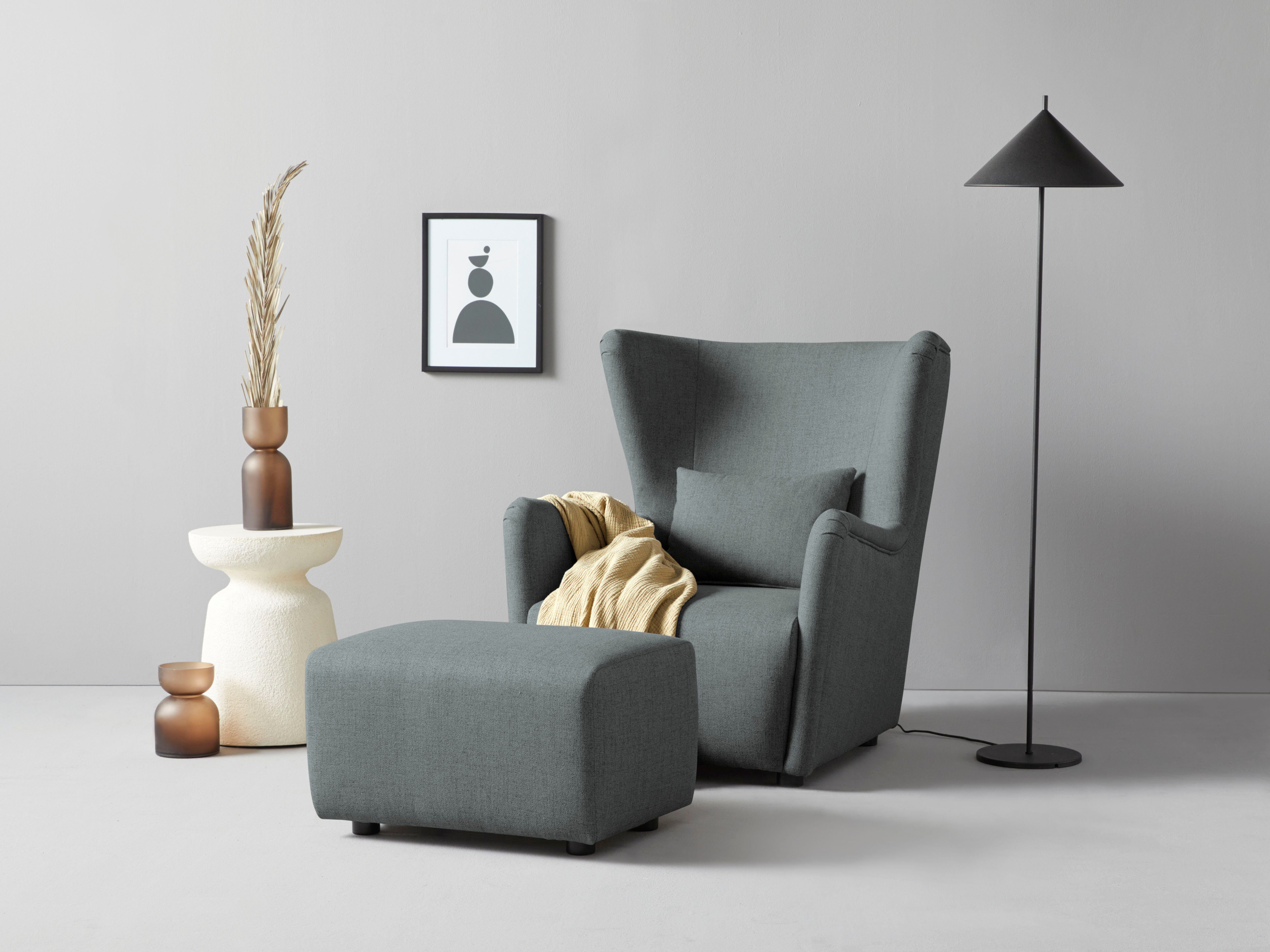 LeGer Home by Lena Gercke Oorfauteuil Levke Stoel naar keuze met of zonder hocker