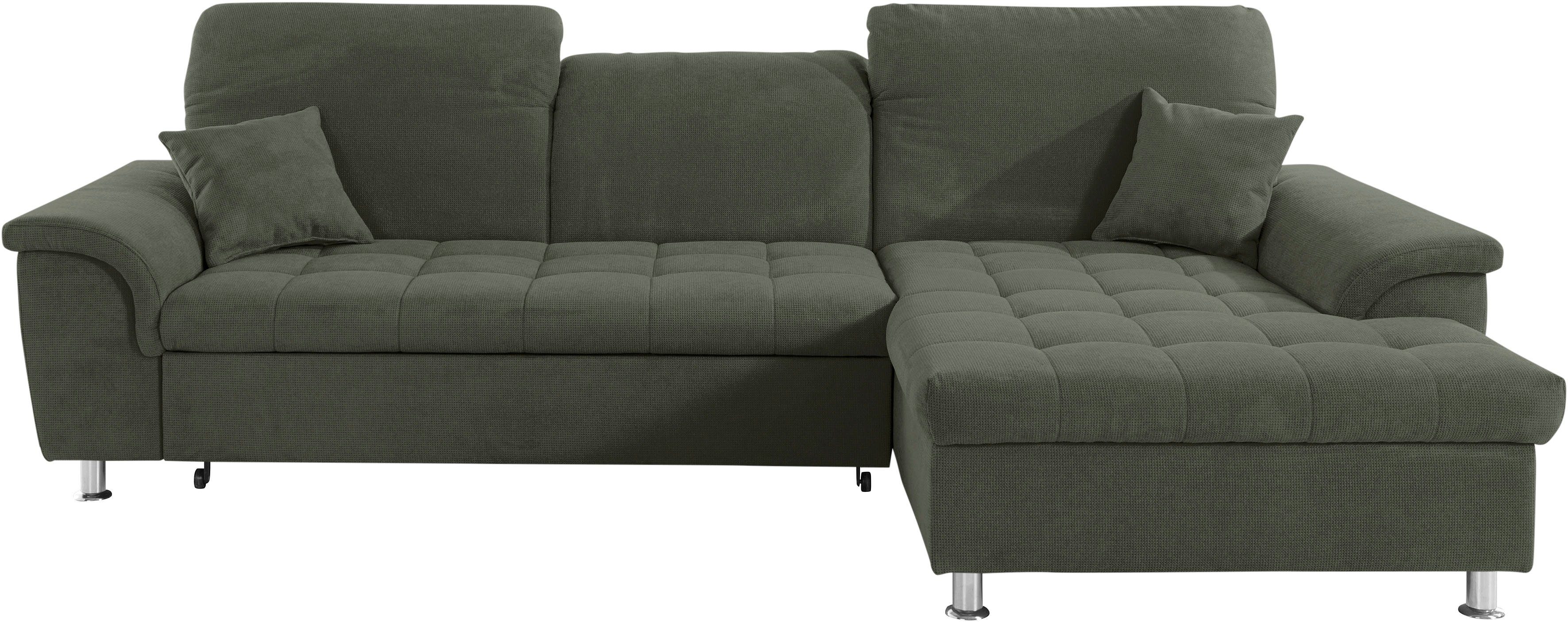 DOMO collection Hoekbank Franzi, tijdloos en elegant, moderne zittingstikking, L-Vorm