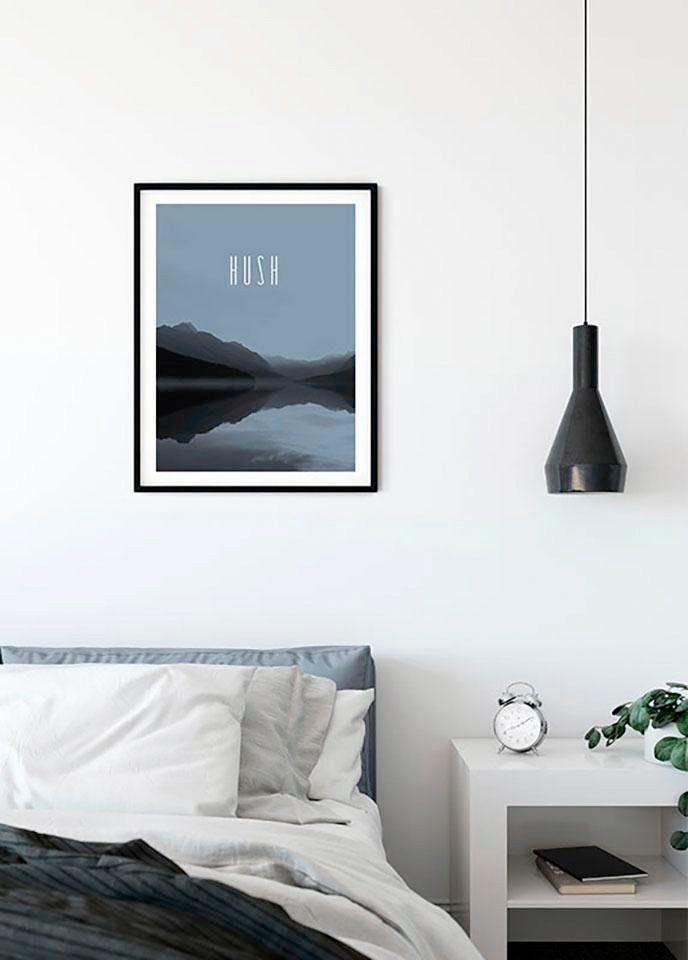 Komar Wanddecoratie Word Lake Hush Steel Wanddecoratie - zonder lijst (1 stuk)