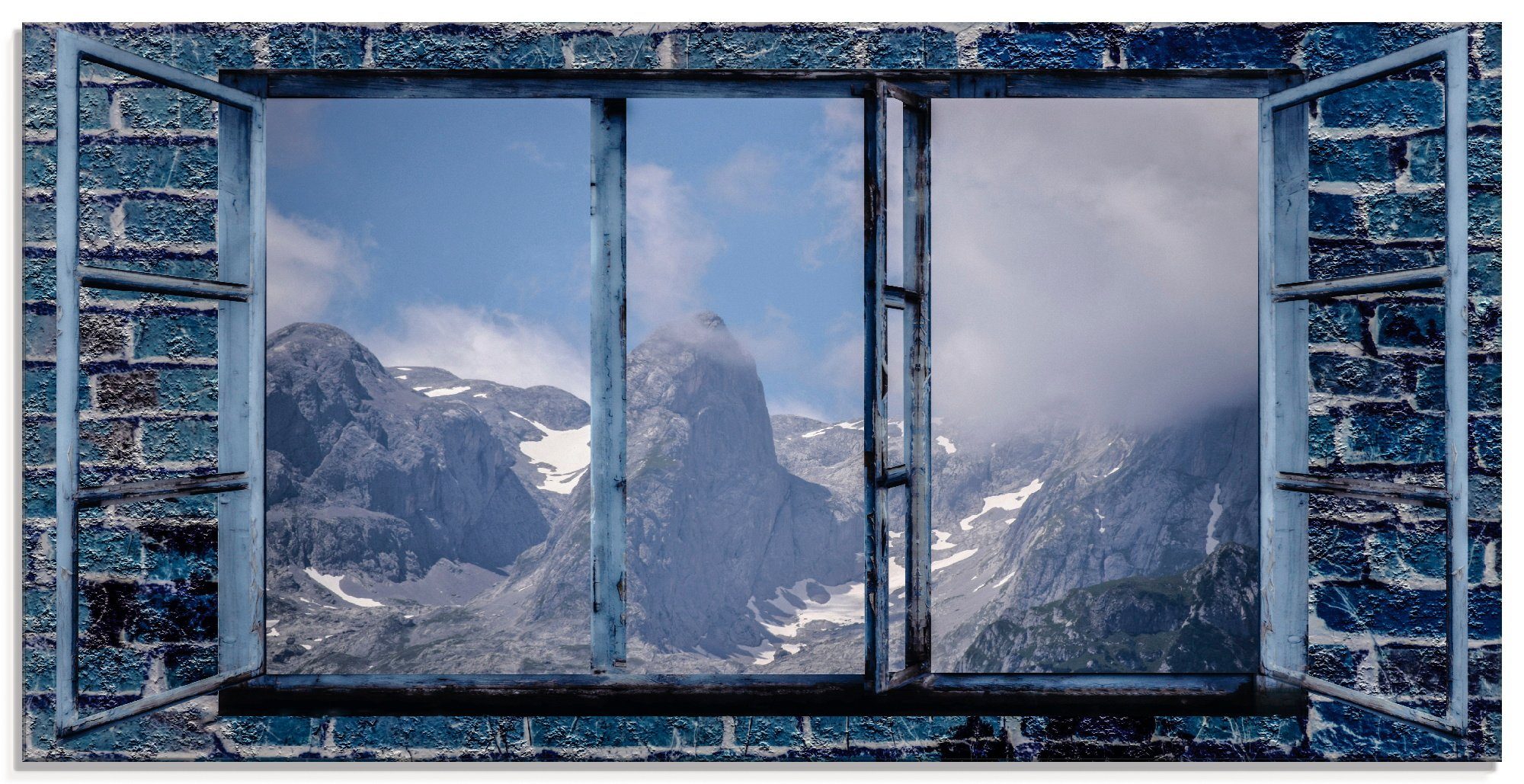 Artland Print op glas Blik uit het venster - bergkoning (1 stuk)