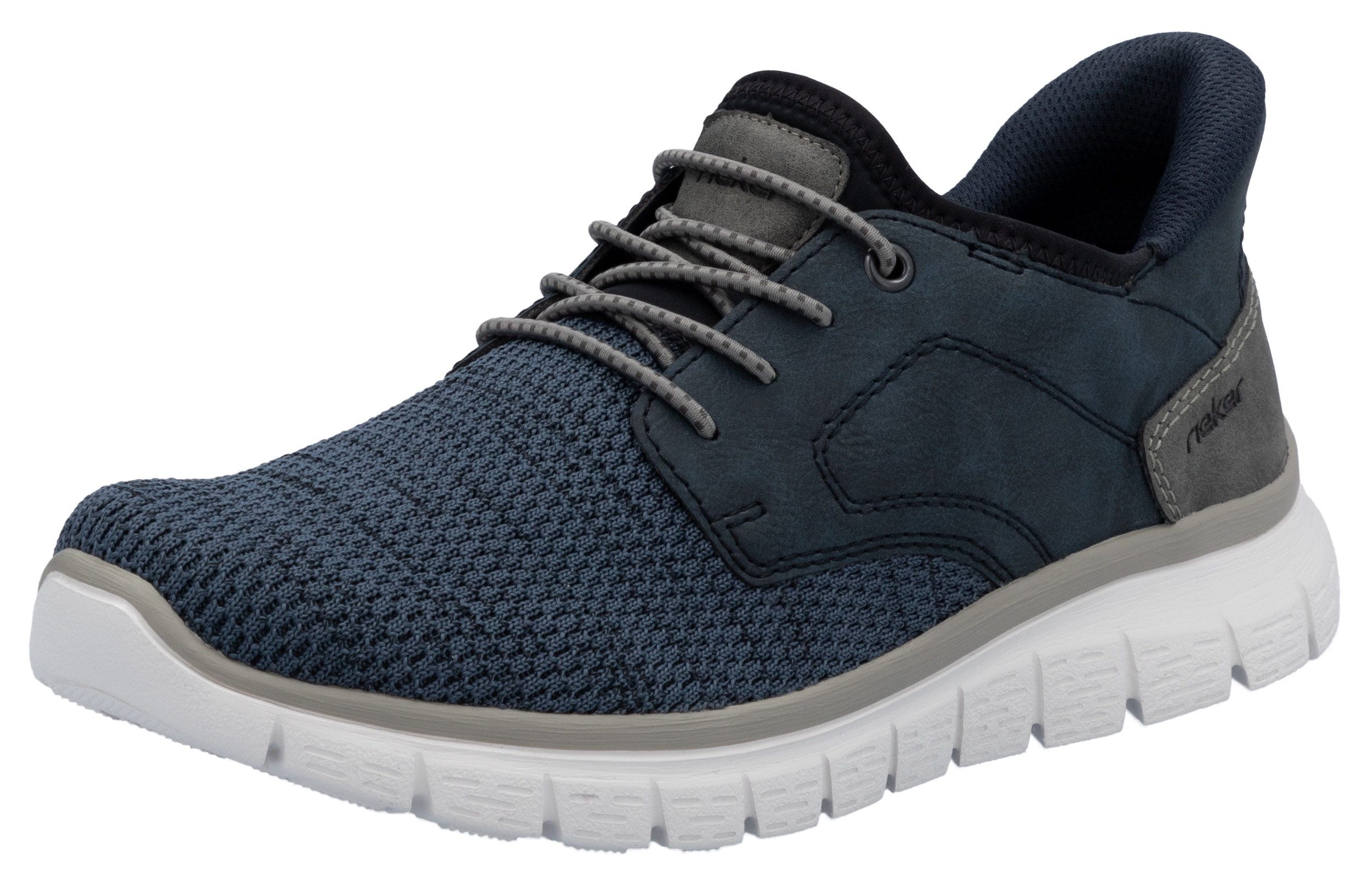 Rieker Slip-on sneakers , vrijetijdsschoen, lage schoen, instapschoen, gewatteerde hielafsluiting heren lage sneakers maat 46 blauw