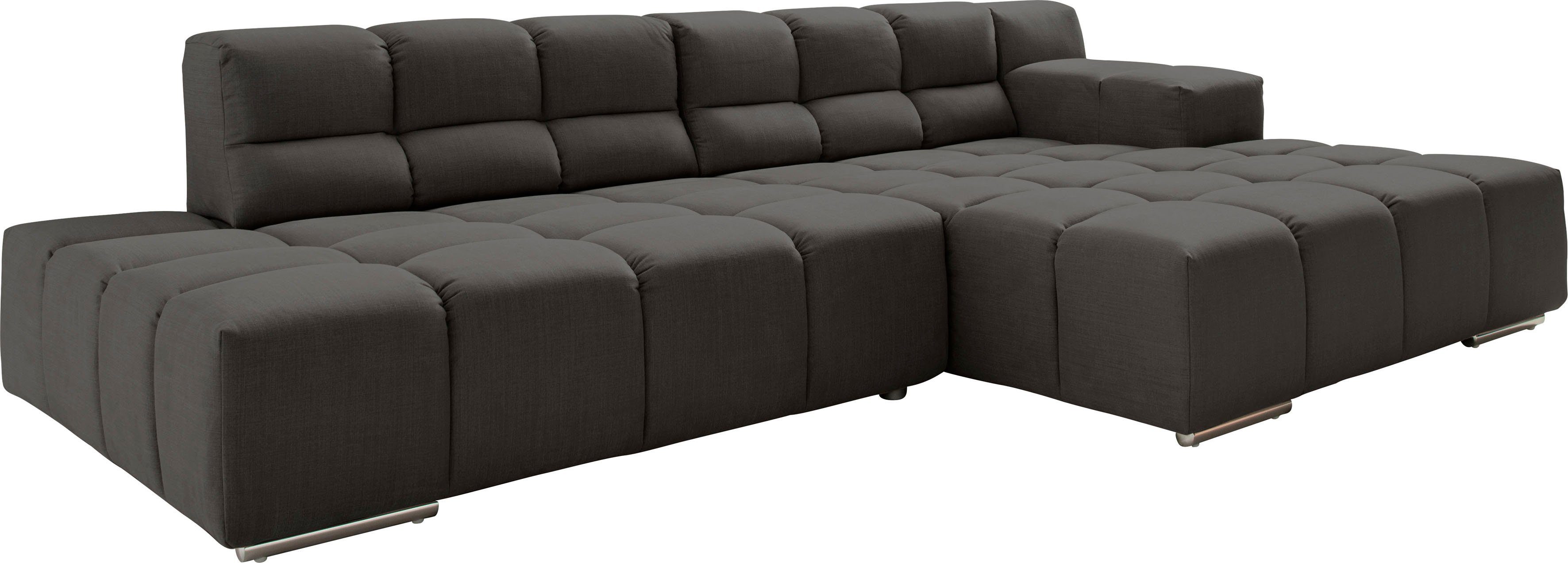 designwerk Hoekbank Temple, designsofa ontmoet hoog zitcomfort, L-vorm Recamiere links of rechts, met verstelling zitdiepte