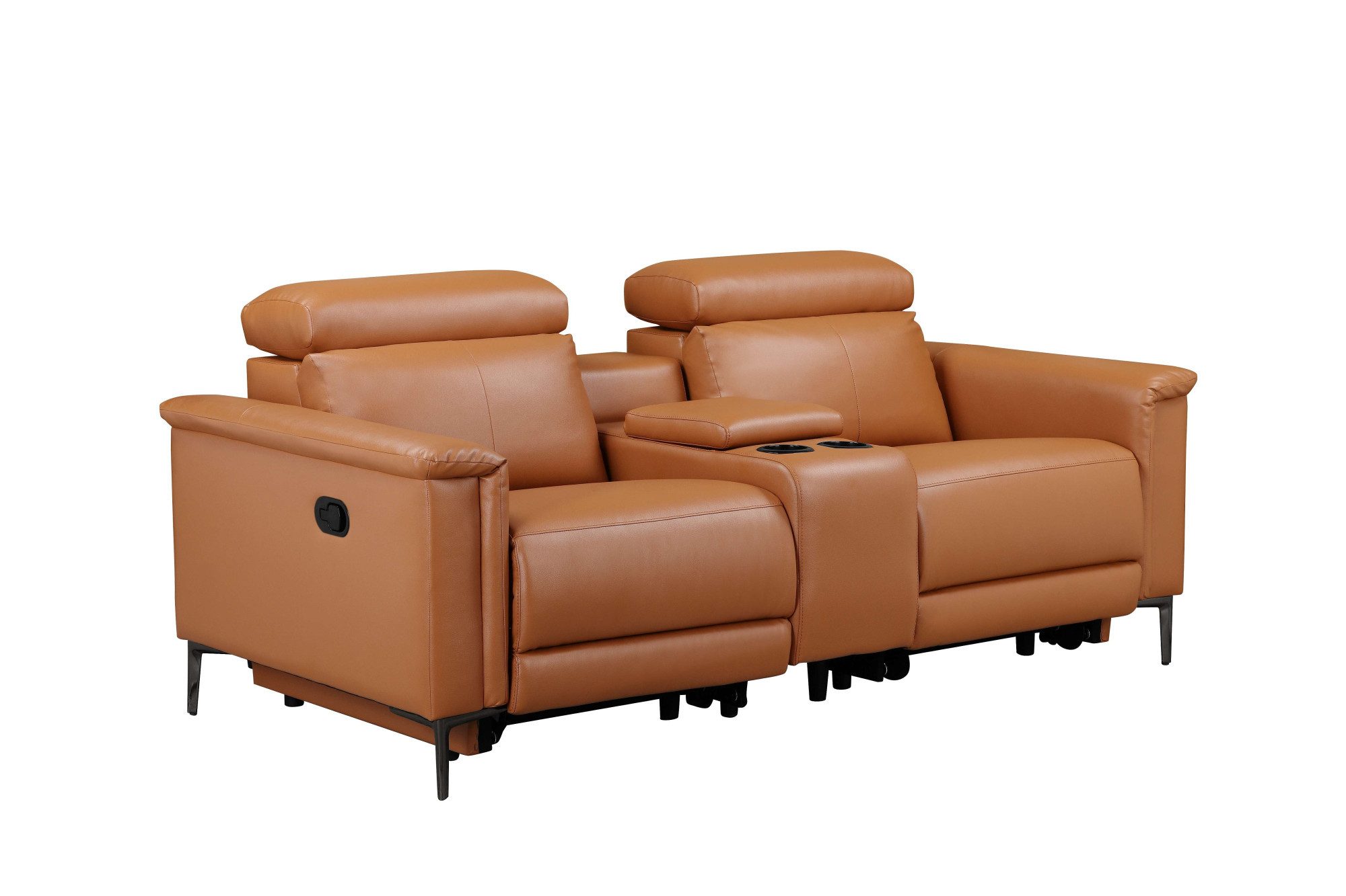Places of Style 2-zitsbank Lund, 2-zits bioscoopbank, tv-fauteuil, multimedia-sofa, USB-A met elektrische of handmatige relaxfunctie, bekerhouder en opbergruimte