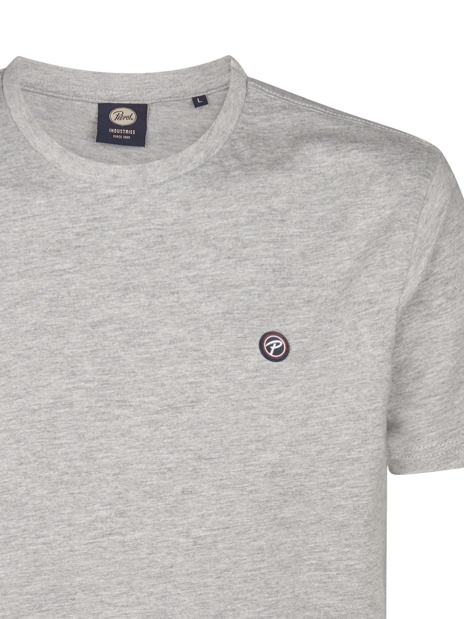 Petrol Industries Shirt met ronde hals met geborduurd logo