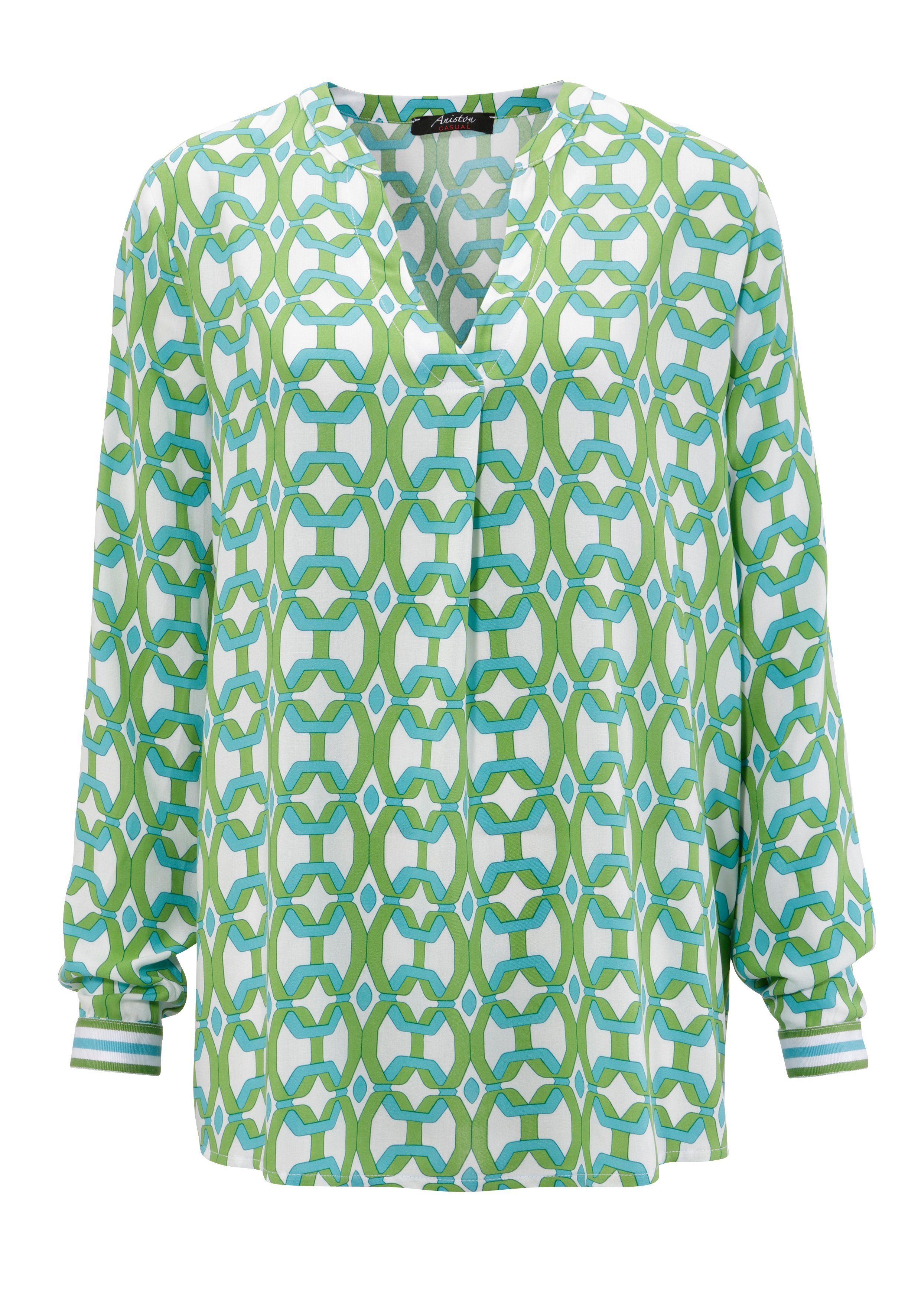 Aniston CASUAL Blouse zonder sluiting met opvallende, grafische print