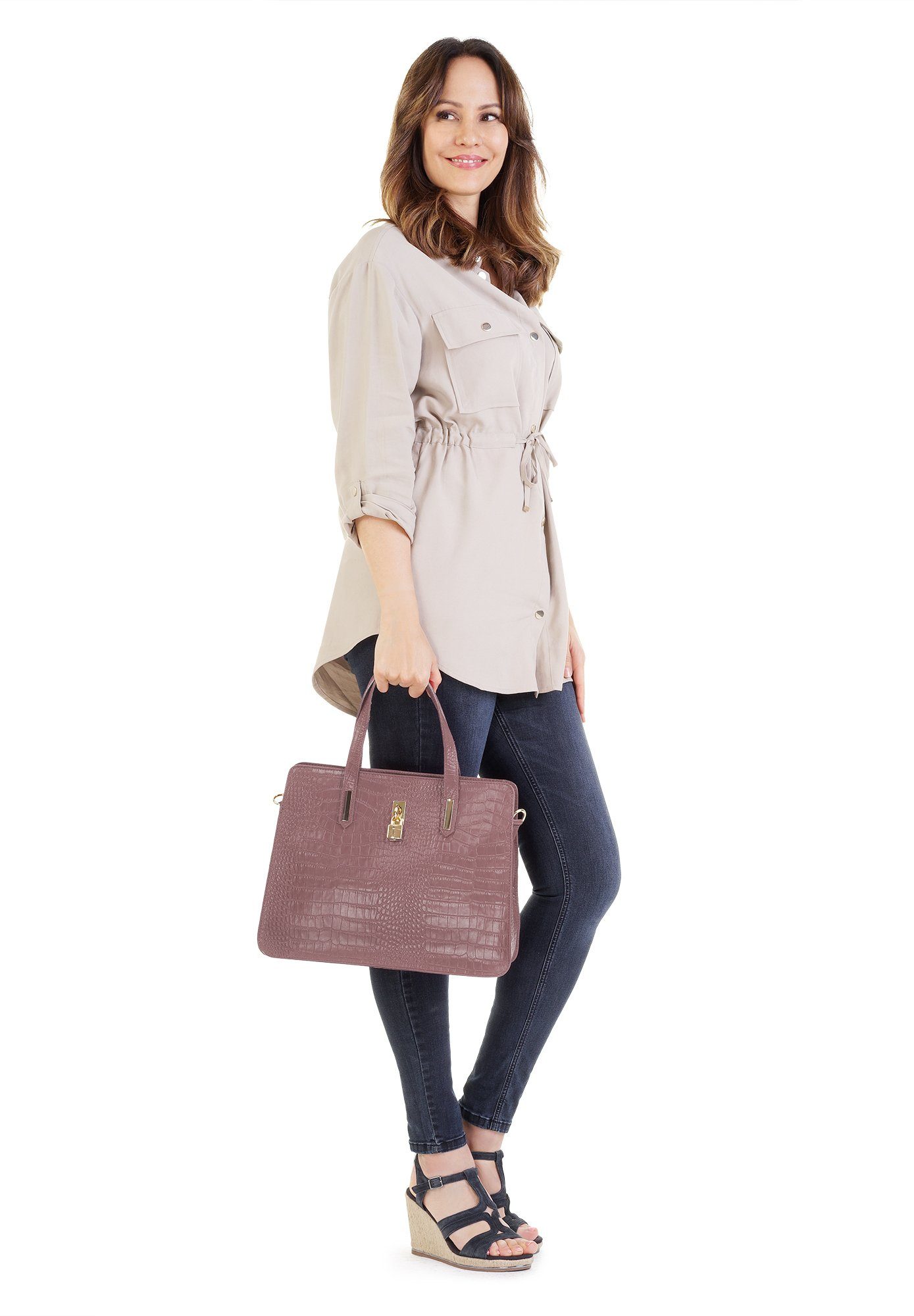 Cluty Tas echt leer, made in italy