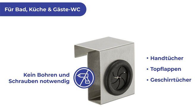 Maximex Handdoekhaakjes Model Push & Pull (set, 4 stuks)