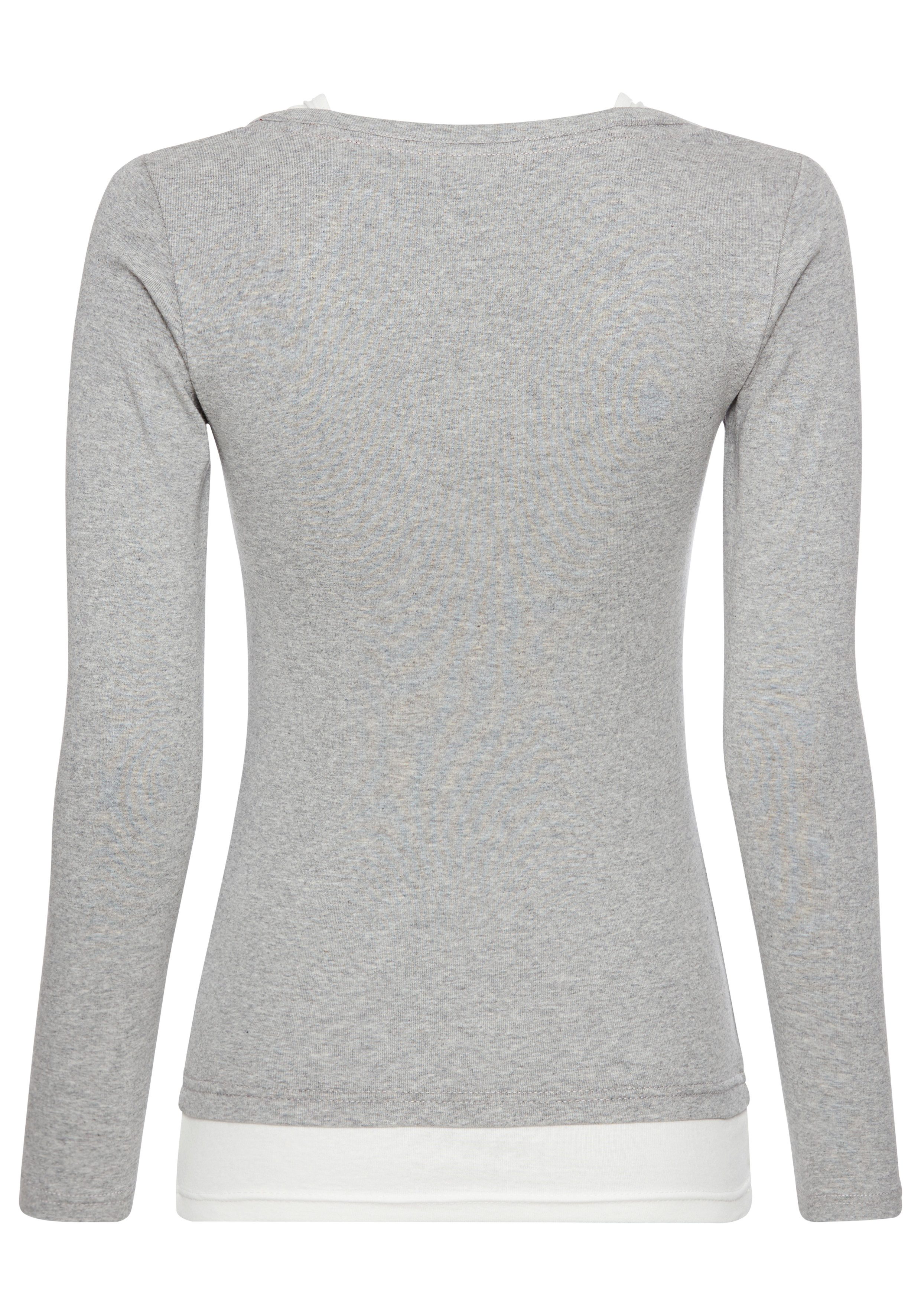 KangaROOS 2-in-1-shirt met lange mouwen in laagjes-look