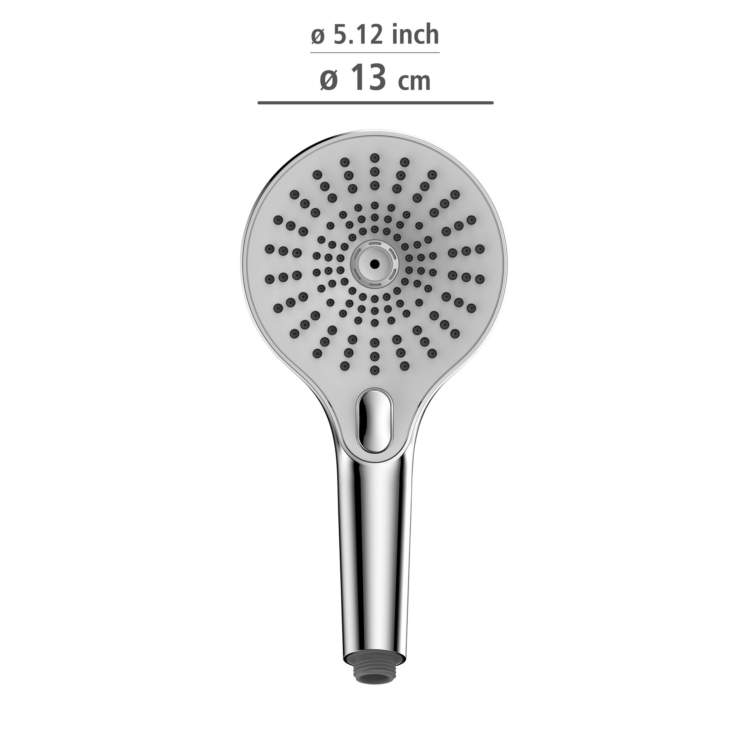 WENKO Handsproeier Ultimate Shower Chroom/Wit, Ø 13 cm (1-delig)