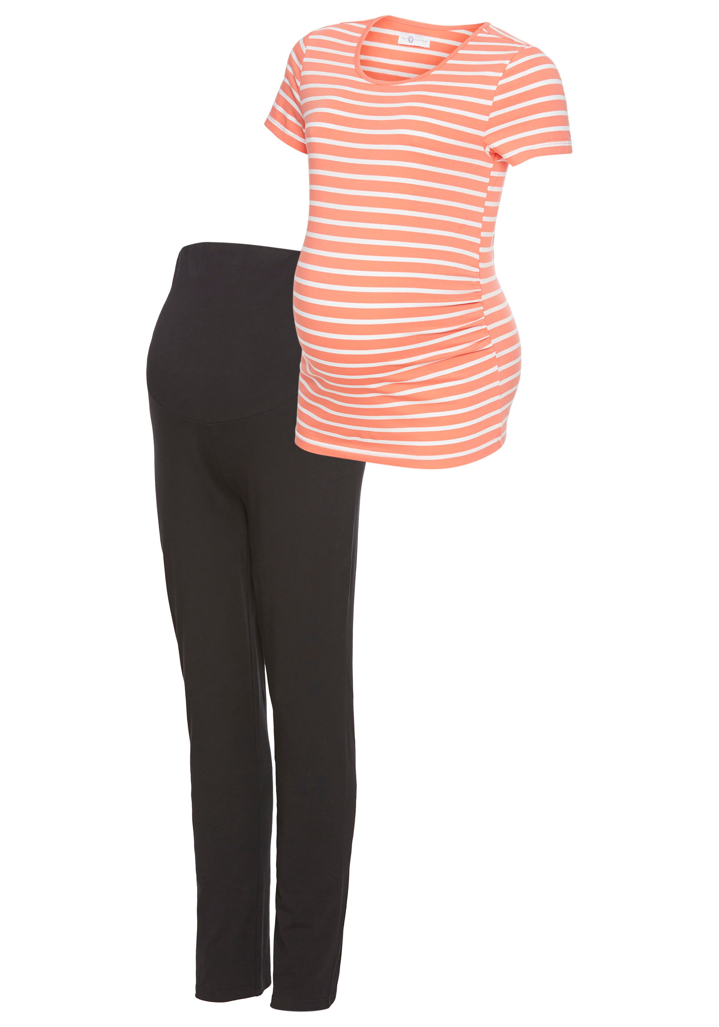 Neun Monate Zwangerschapsshirt 2-delig set: T-shirt + Leggings Compleet outfit voor zwangerschap en borstvoeding (set, 2-delig)