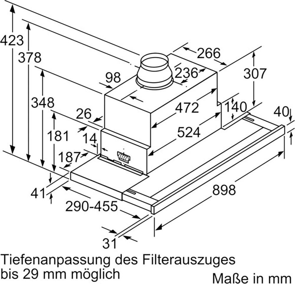 SIEMENS Vlakscherm-afzuigkap LI99SA684