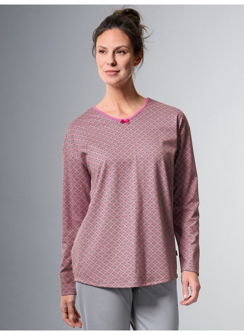 Trigema Pyjama top langarm met schattige strik (1-delig)