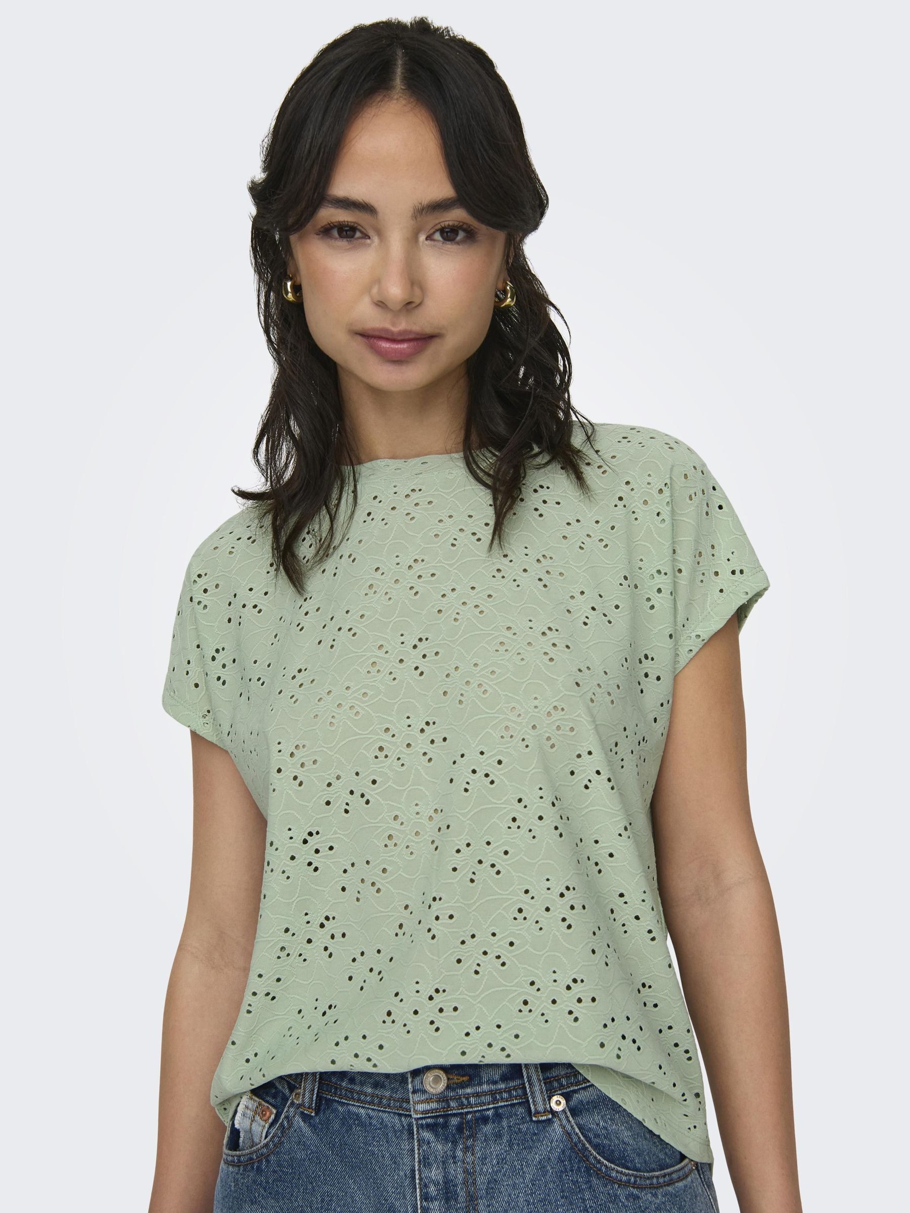 Only Shirt met korte mouwen ONLSMILLA S S TOP JRS NOOS