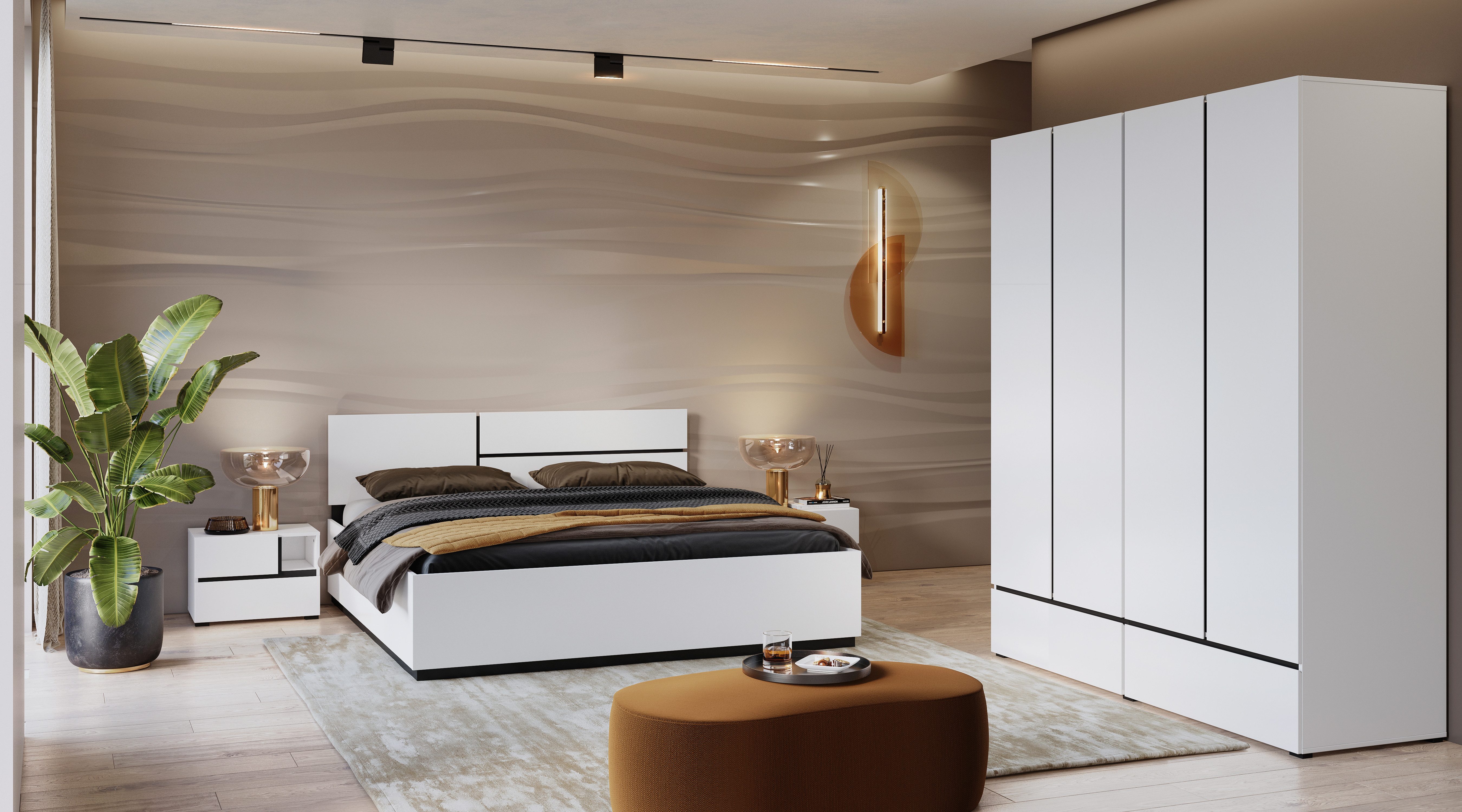 INOSIGN Bedframe Cross, moderne bedframe Tweepersoonsbed in twee maten, stabiel bedframe