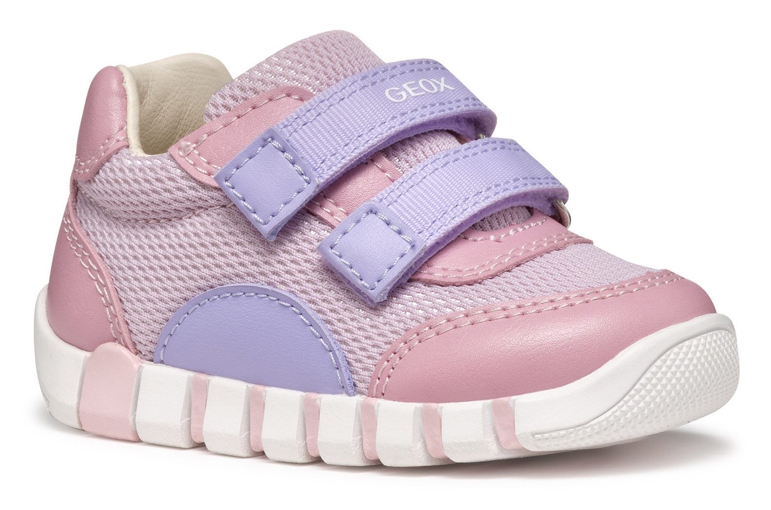 Geox Babyschoentjes B IUPIDOO GIRL , sneaker, babyschoen, klittenbandschoen in pastelkleuren look meisjes meisjes maat 20 roze