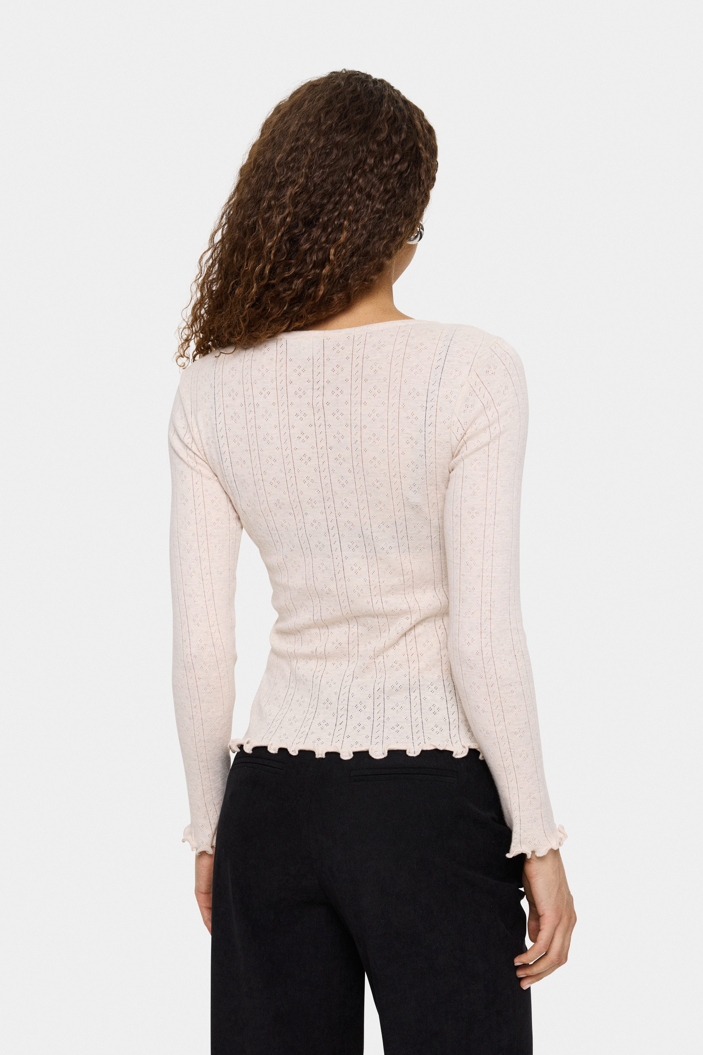 Saint Tropez Shirt met lange mouwen GruSZ gegolvende zoom