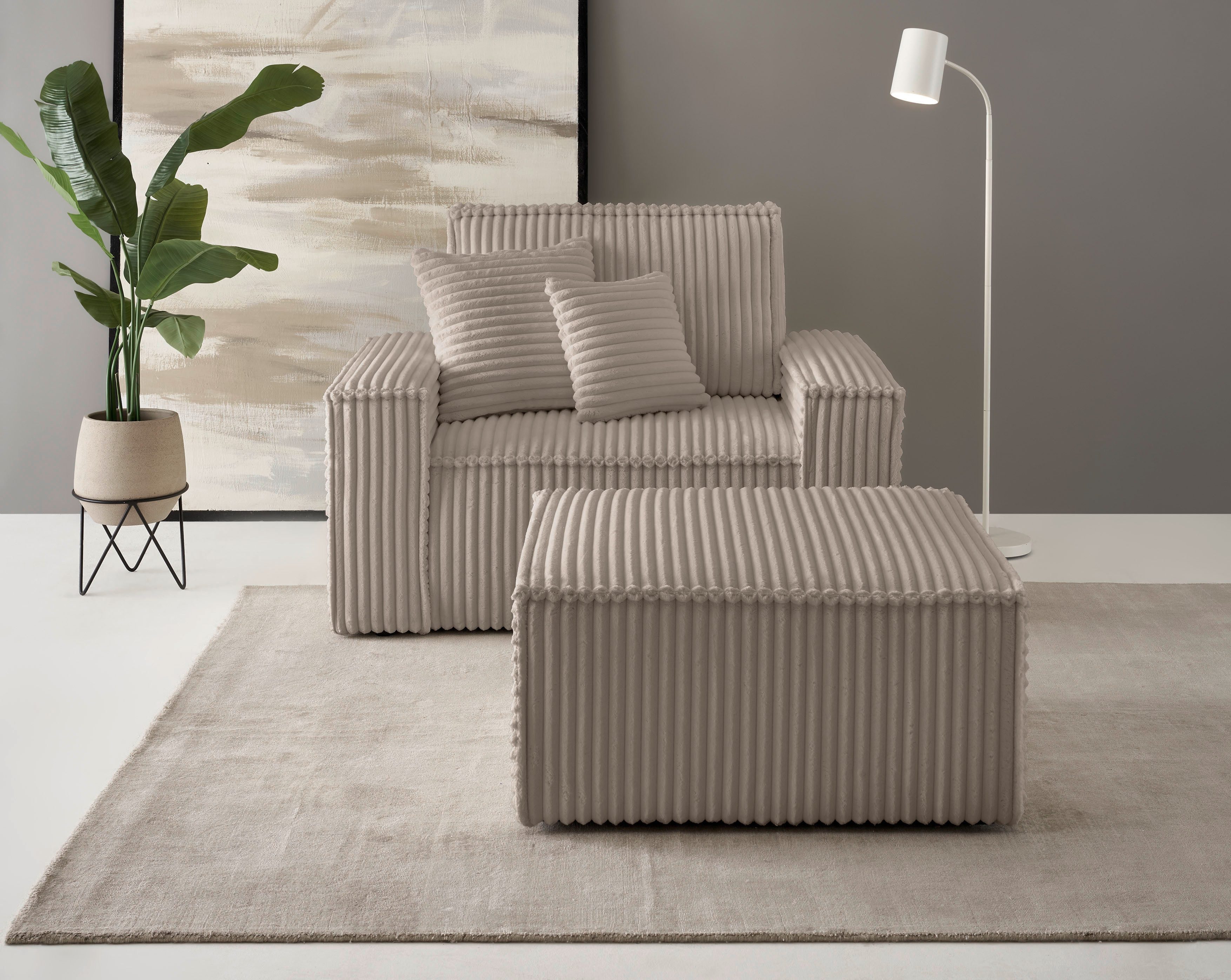 andas Loveseat Finnley Loveseat en hocker als set, passend bij de bekleding-serie Finnley (2-delig)
