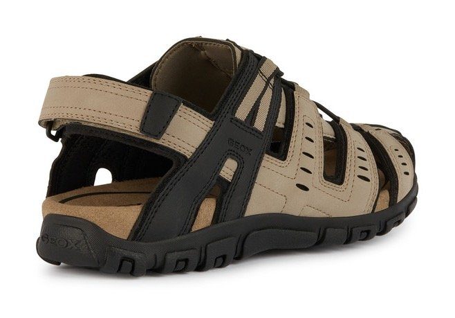 Geox Sandalen UOMO SANDAL STRADA C , zomerschoen, klittenbandschoen, outdoorsandaal, met leren voetbed