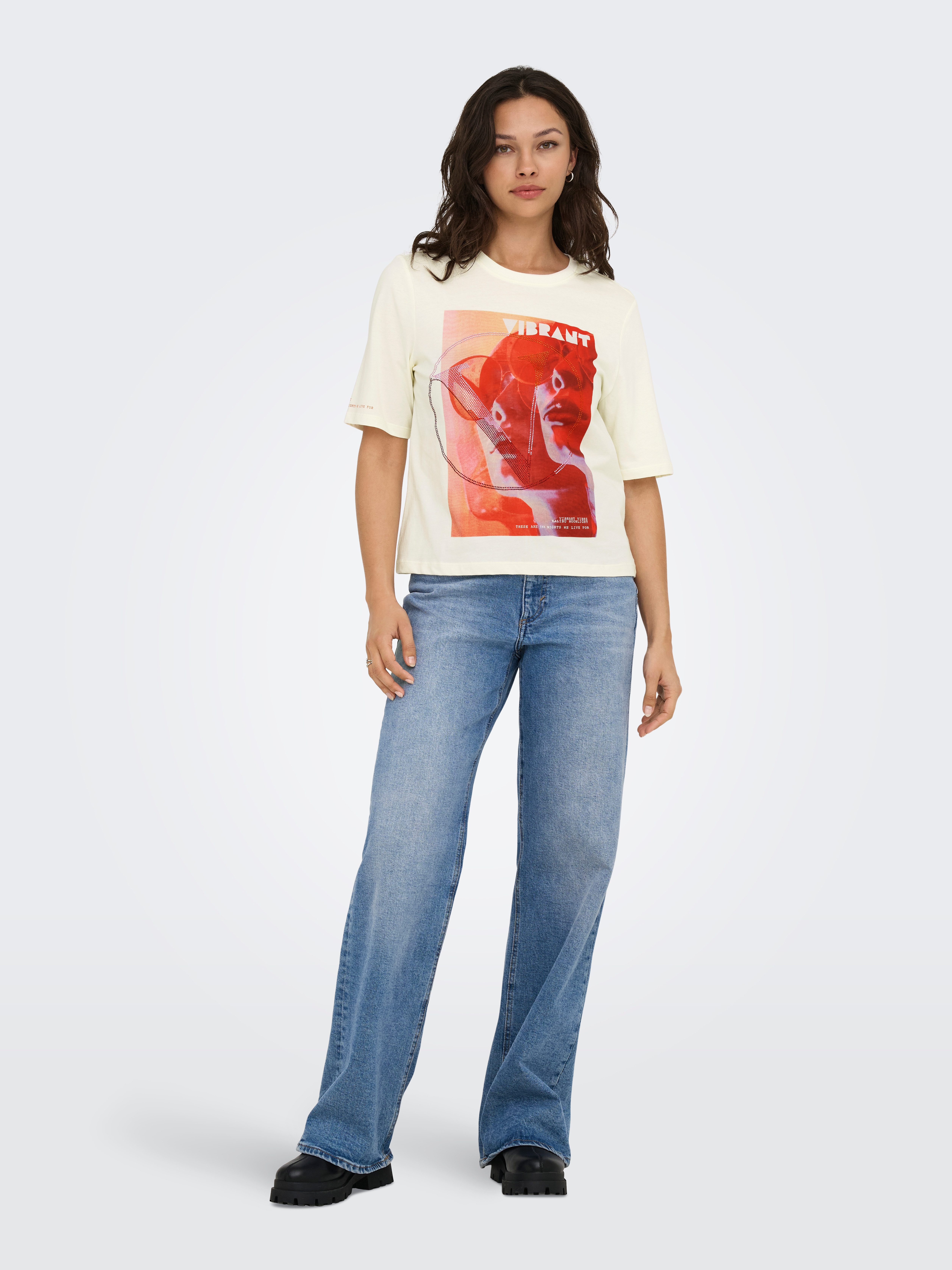 Only Shirt met korte mouwen ONLHAVANNA LIFE S/S VIBE TOP BOX JRS