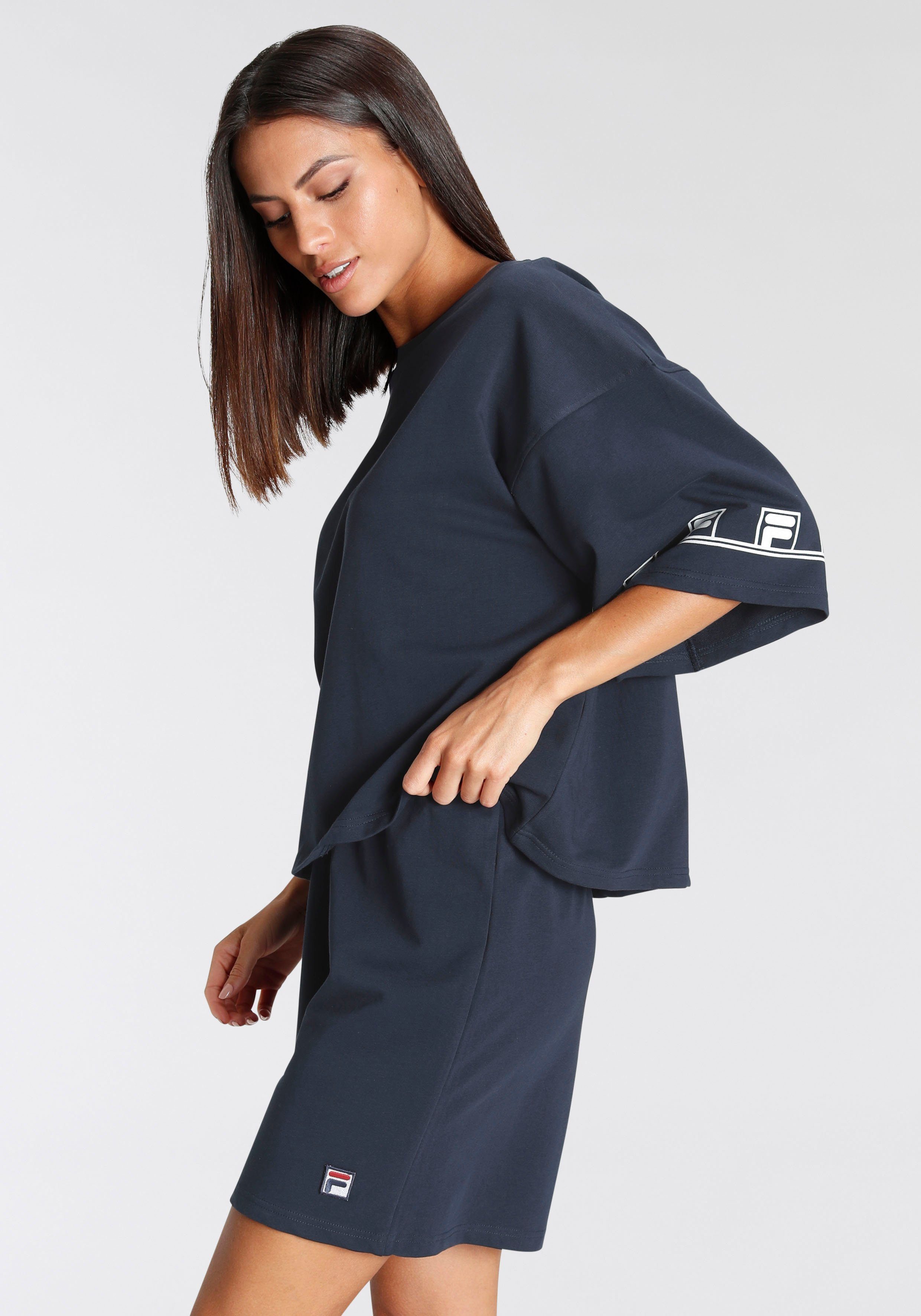 Fila Pyjama met logo details in contrastkleur (set, 2-delig)