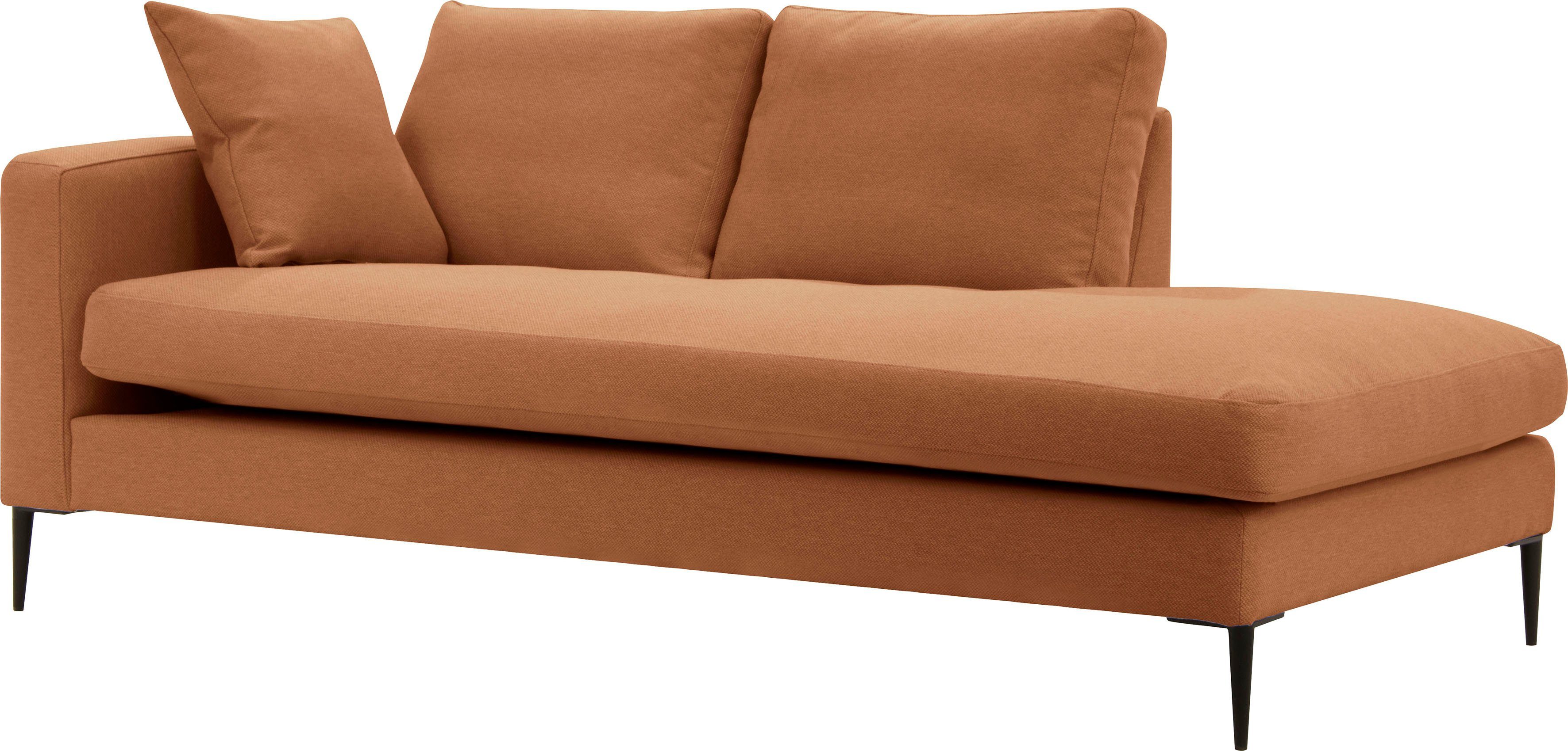 Leonique Récamier Cozy chaise longue, afmetingen B/D/H: 195/97/80 cm met los kussen en metalen poten, armleuning naar keuze links of rechts