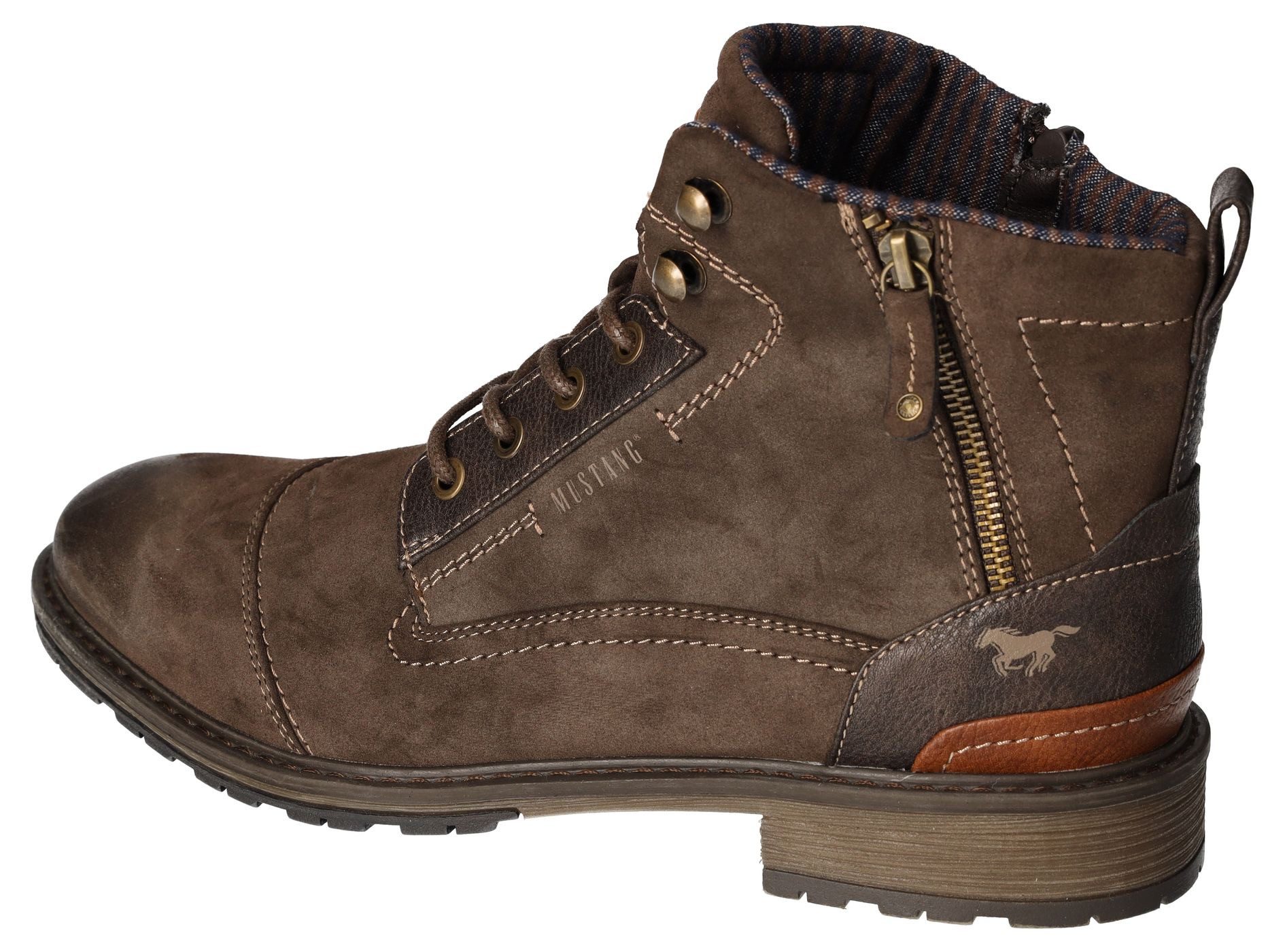 Mustang Shoes Veterschoenen Winterlaarzen, casual laarzen met stijlvolle logoprint op de tong
