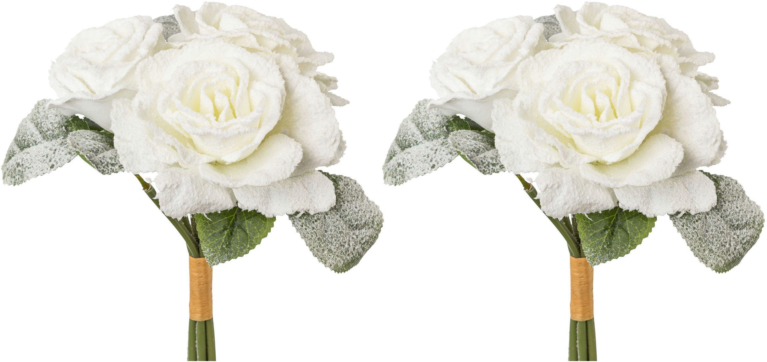 Creativ green Winterse kunstplant Kerst versiering Boeket in besneeuwde look (2 stuks)