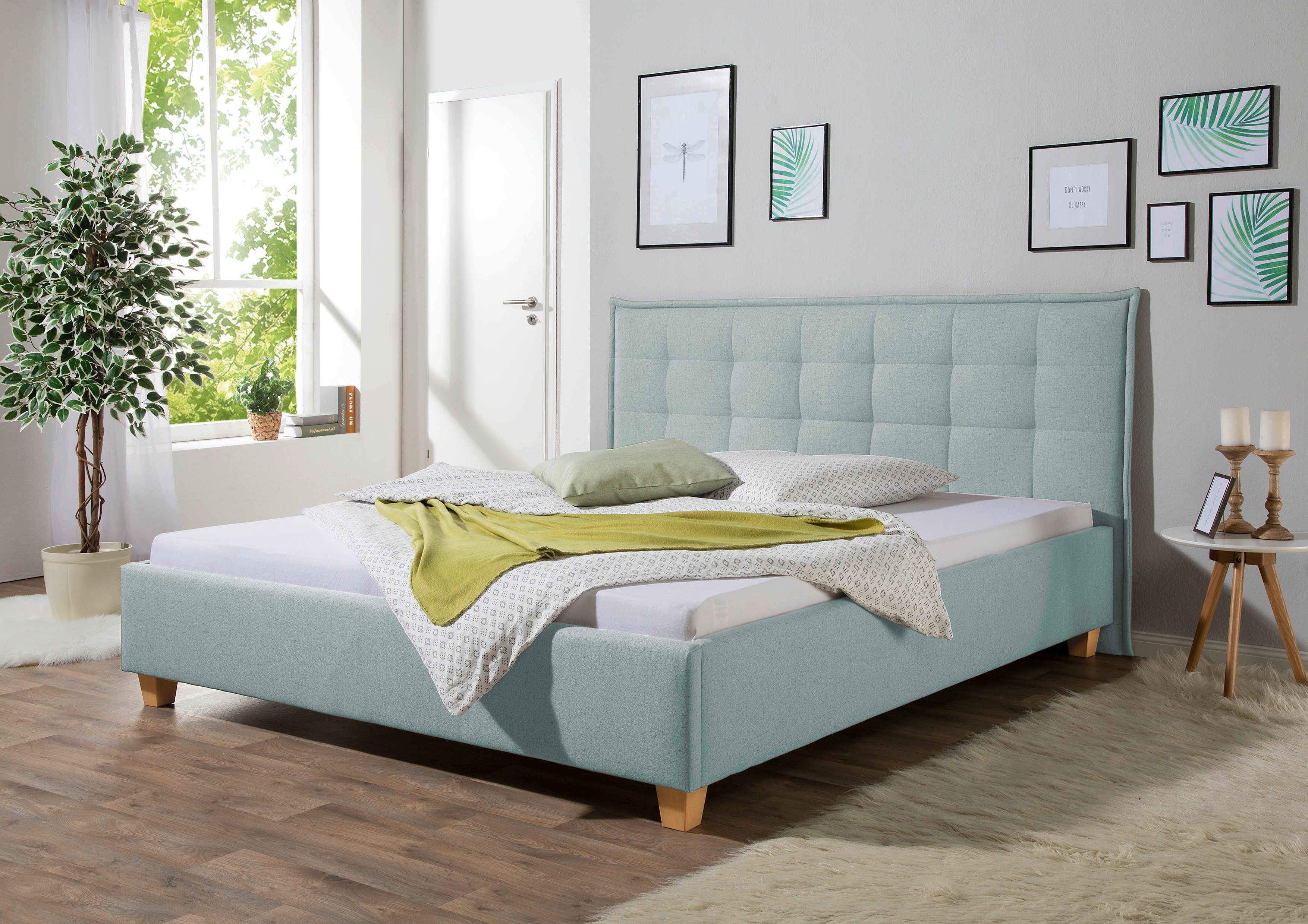 Maintal Gestoffeerd bed Retlaw Zijkanten van het bed zelf te monteren, zonder bedkist bedden groen