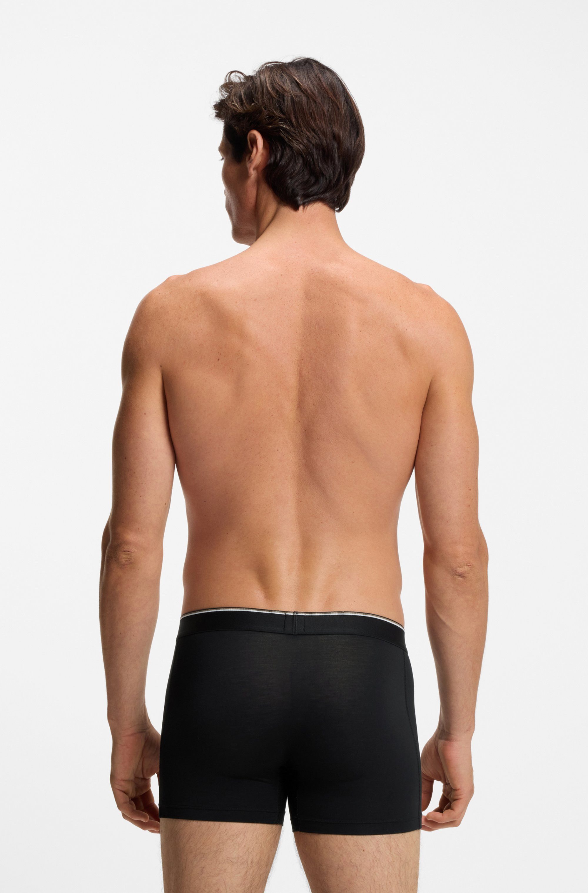 BOSS Boxershort Boxer Brief 3P Bamboo met logo-opschrift op de band (set, 3 stuks)