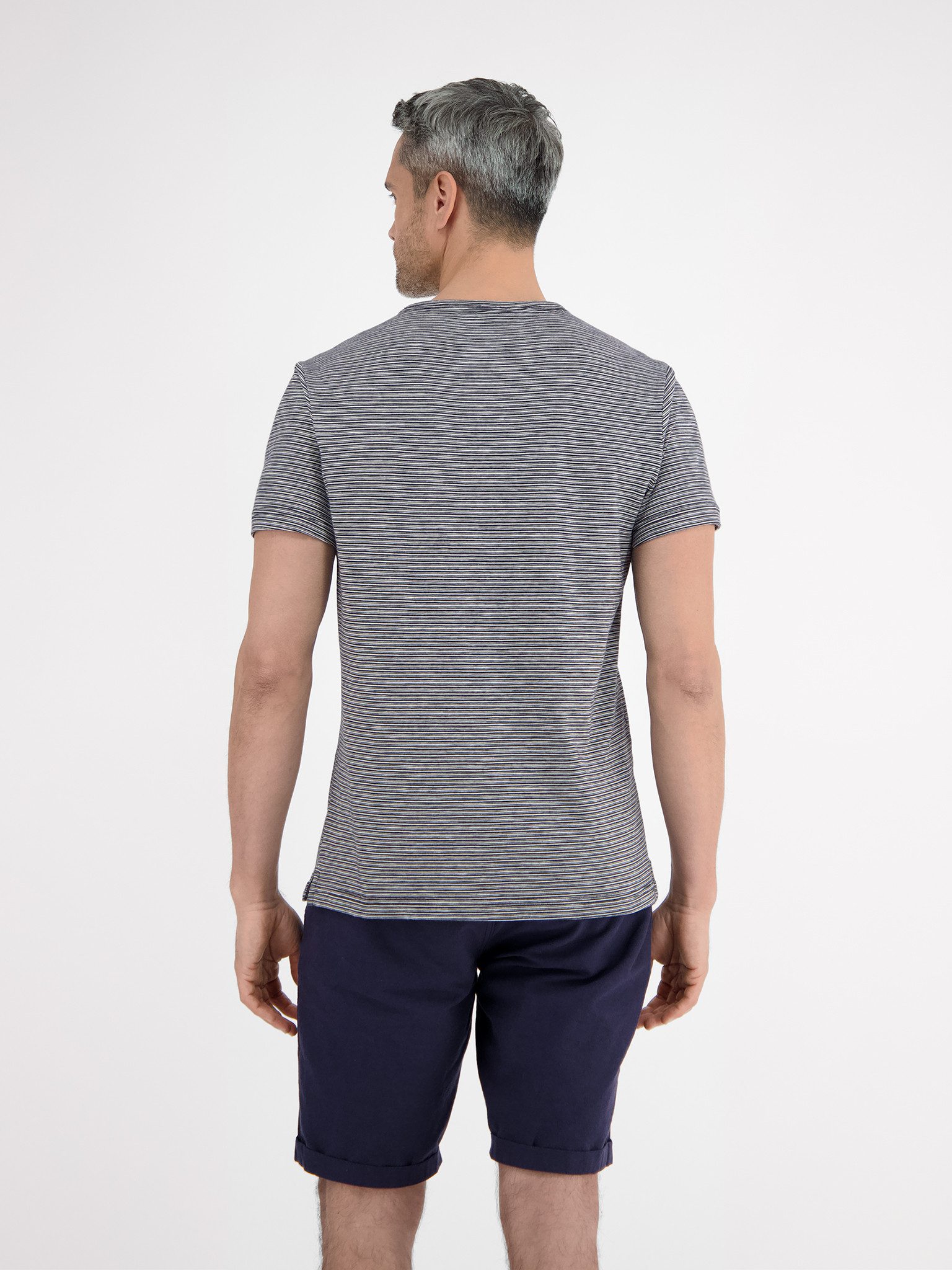 Lerros T-shirt met serafino-kraag
