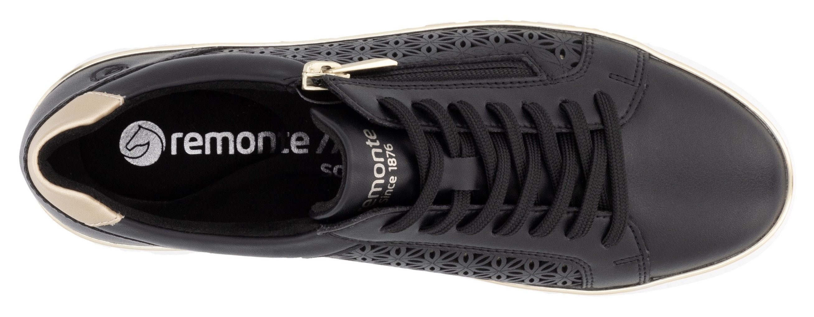 Remonte Plateausneakers , vrijetijdsschoen, veterschoen, lage schoen met perforatie