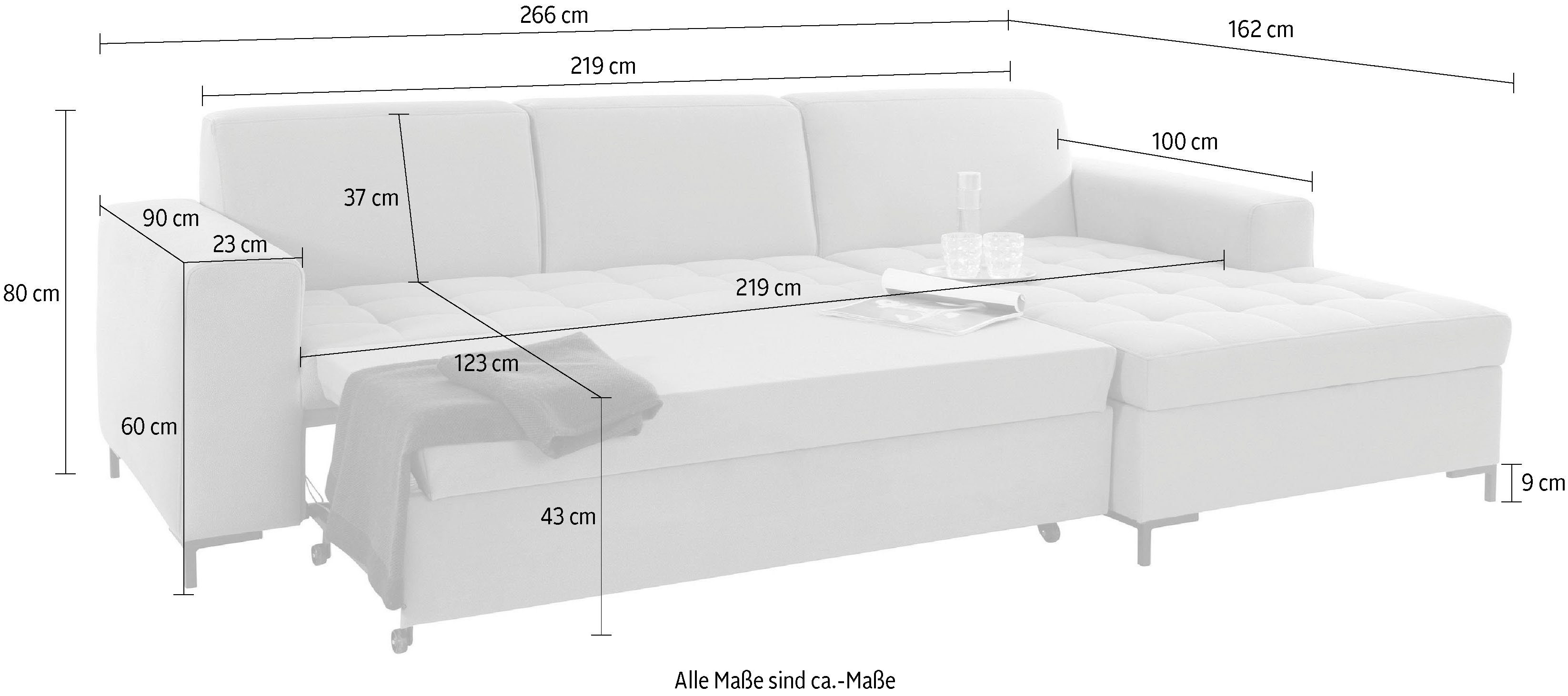 OTTO products Hoekbank Grazzo, tijdloos en elegant, met moderne zitverdeling, L-vorm hoogwaardige stoffen van gerecycled materiaal, stiksels op de zitting