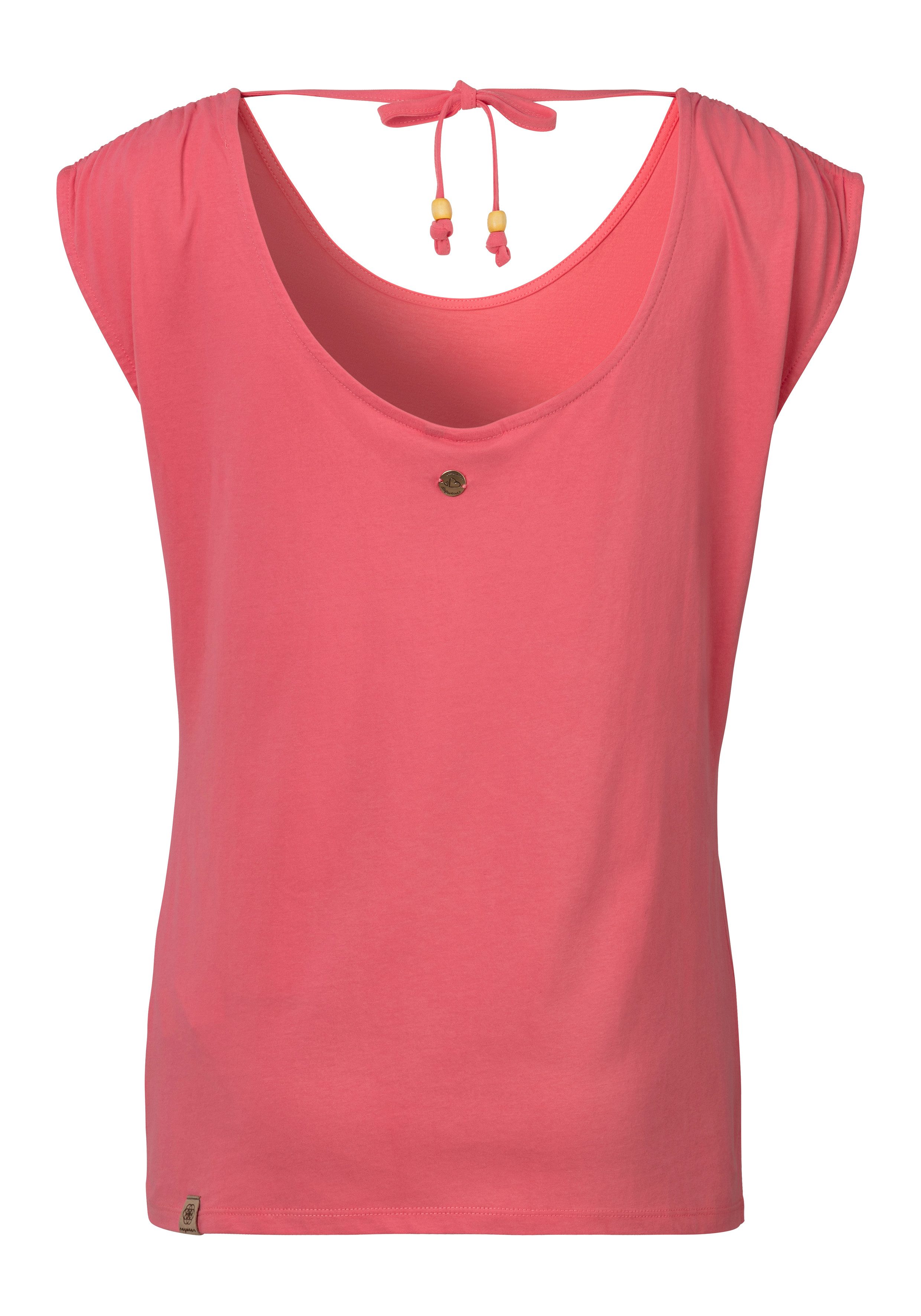 Ragwear Shirt met korte mouwen GREETA grote ruguitsnijding met band om vast te houden