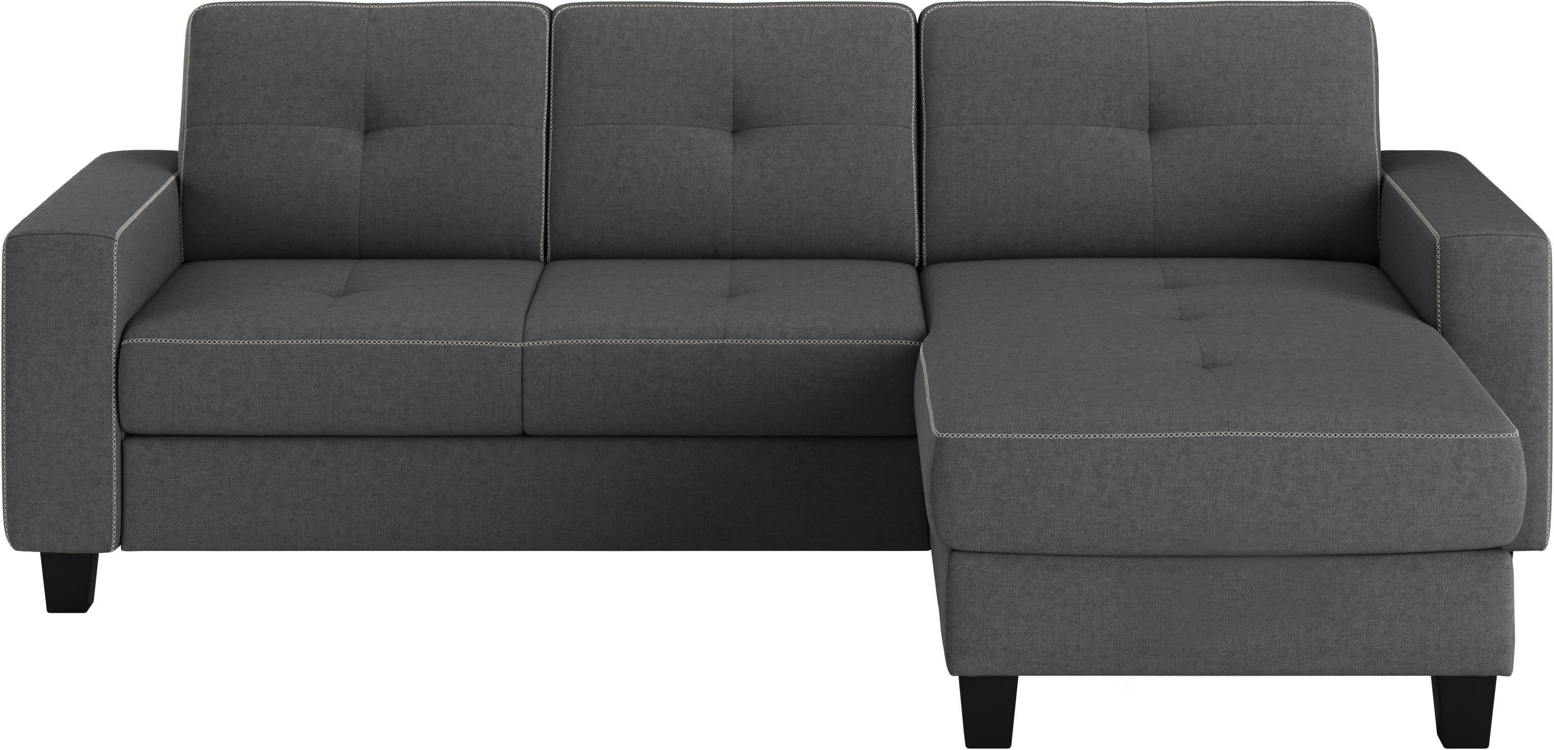 Places of Style Hoekbank Varese Kruisnaad in beige