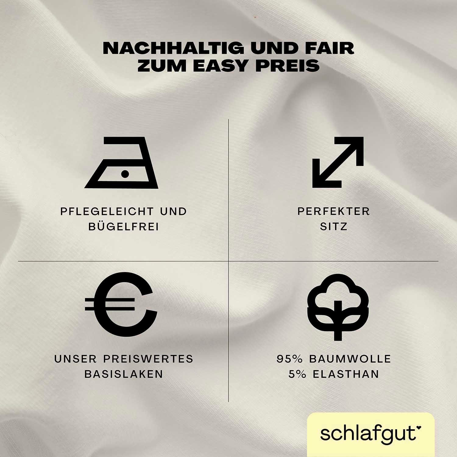 Schlafgut Hoeslaken EASY jersey elastaan boxspring (1 stuk)