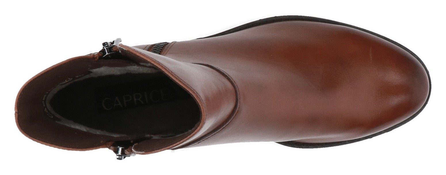 Caprice Laarsjes blokhak, business schoen met twee ritsen