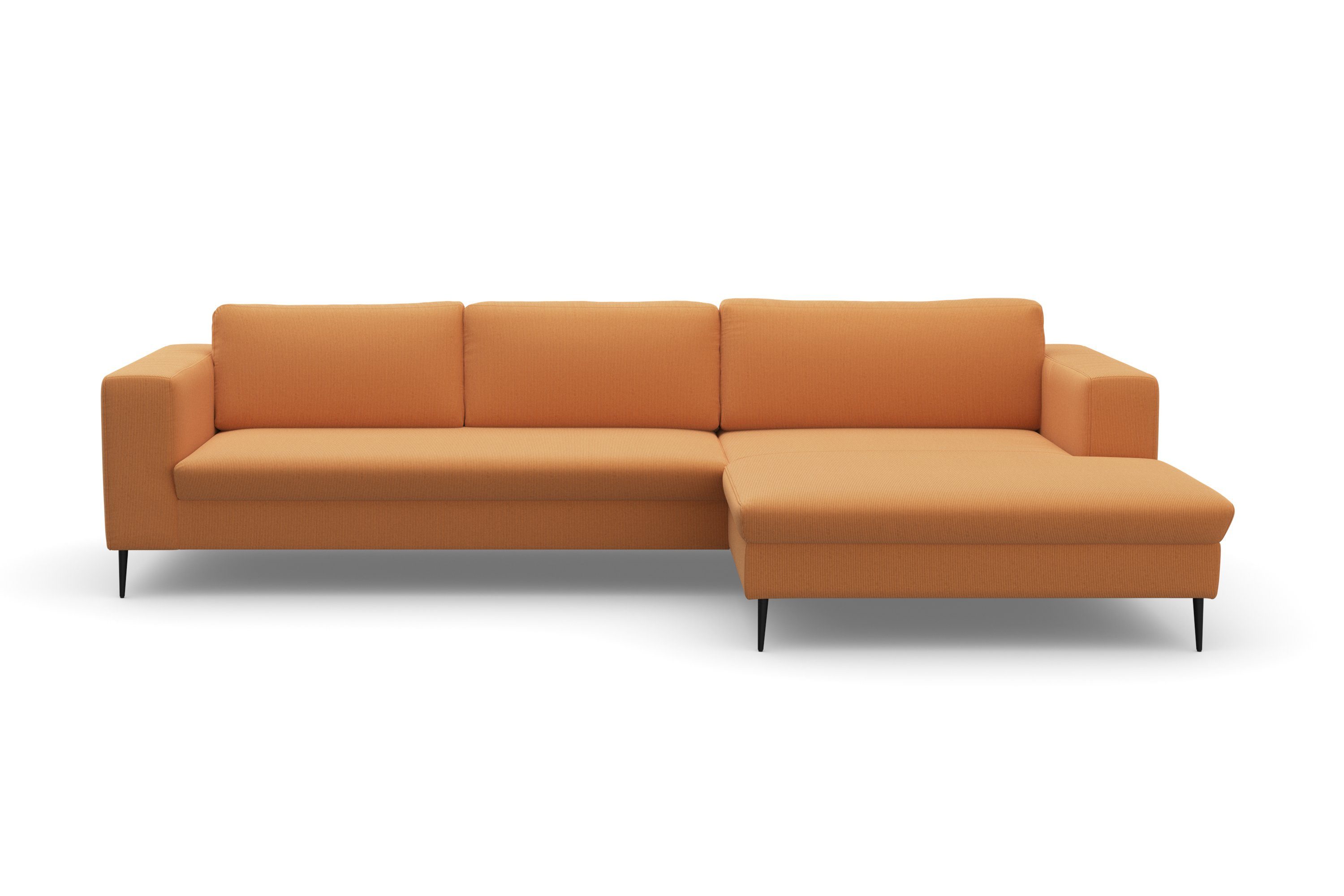 DOMO collection Hoekbank Modica, tijdloos en elegant, L-vorm moderne uitstraling met ruime recamière, ook in cord