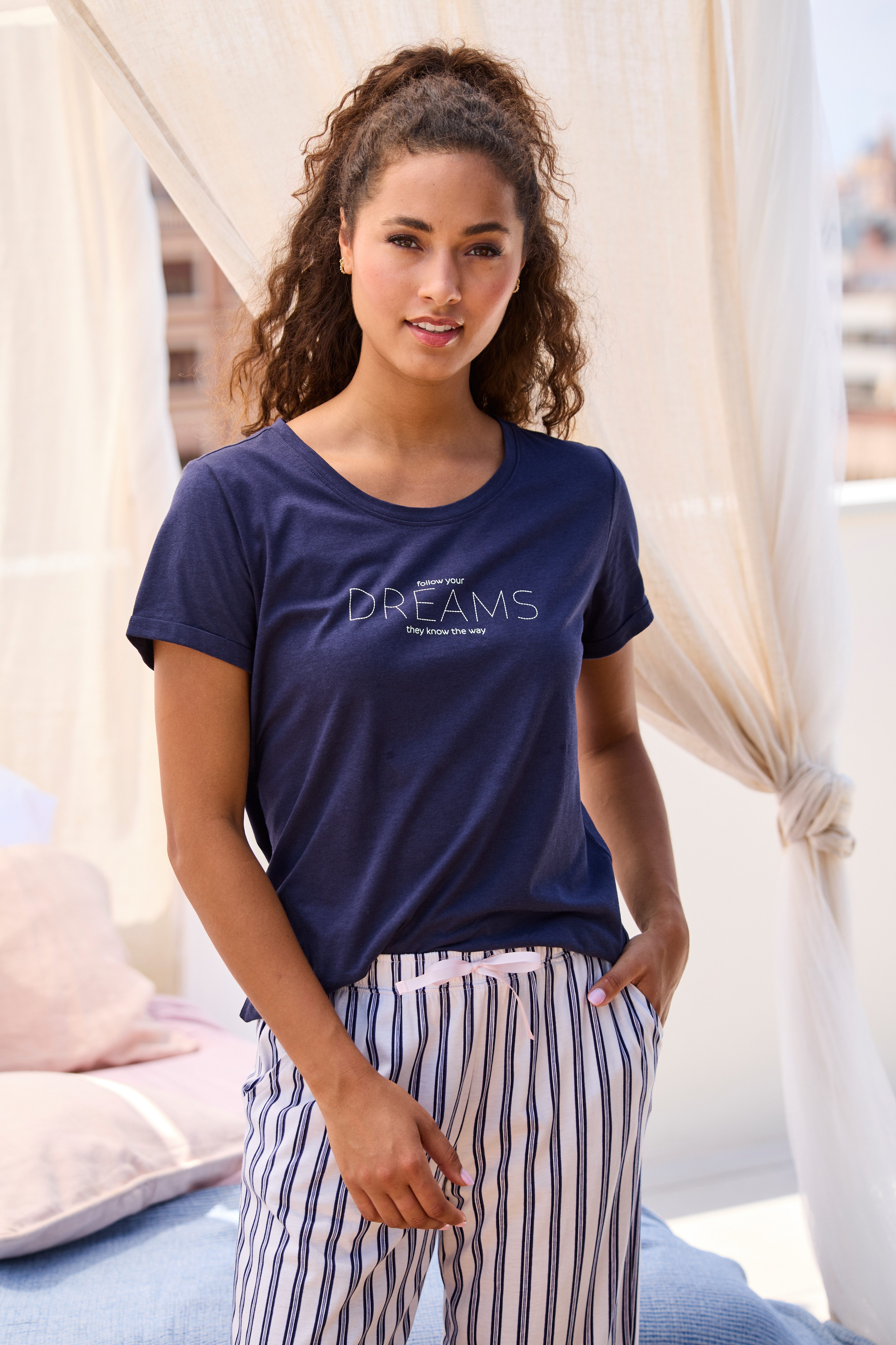 s.Oliver RED LABEL Beachwear Pyjama top met frontprint