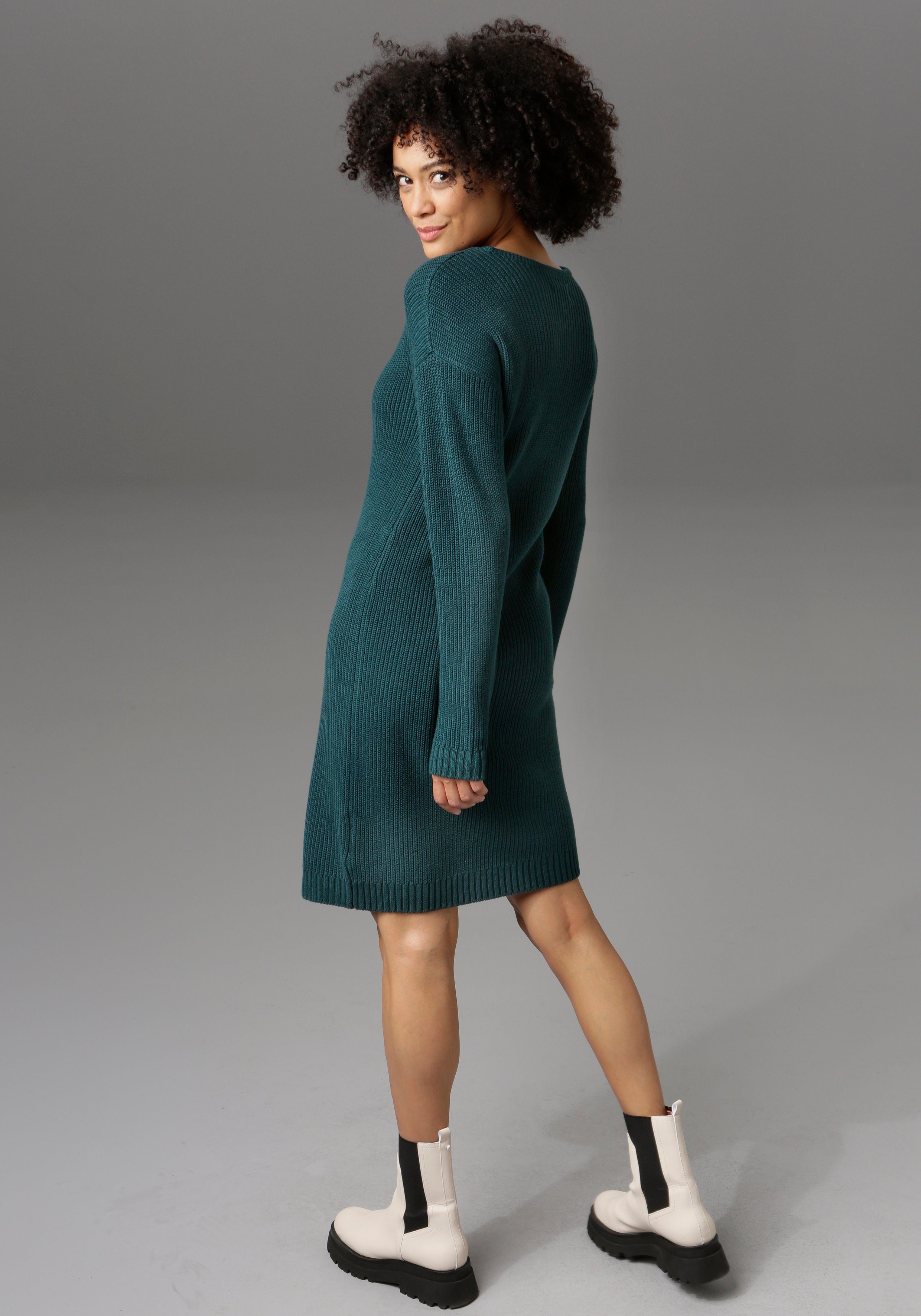 Aniston CASUAL Gebreide jurk met ronde hals