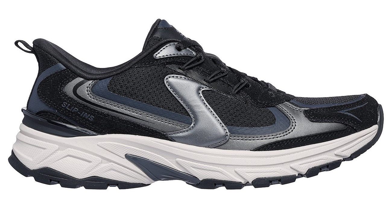 Skechers Slip-on sneakers STAMINA SPORT Retro sneaker, veterschoen met metallic accenten