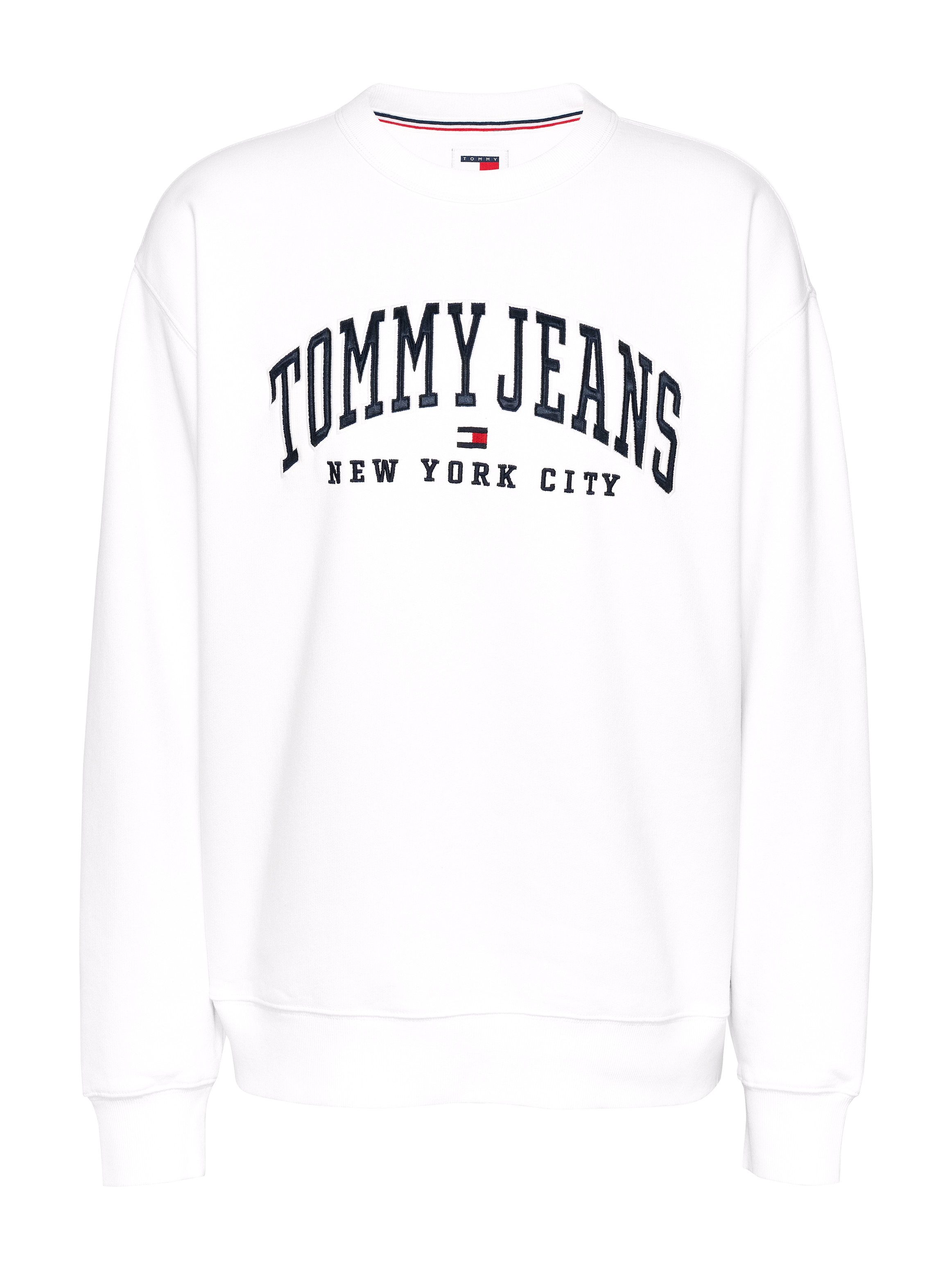 TOMMY JEANS Sweatshirt TJW RLX VARSITY CREW met washed-effect groot logo