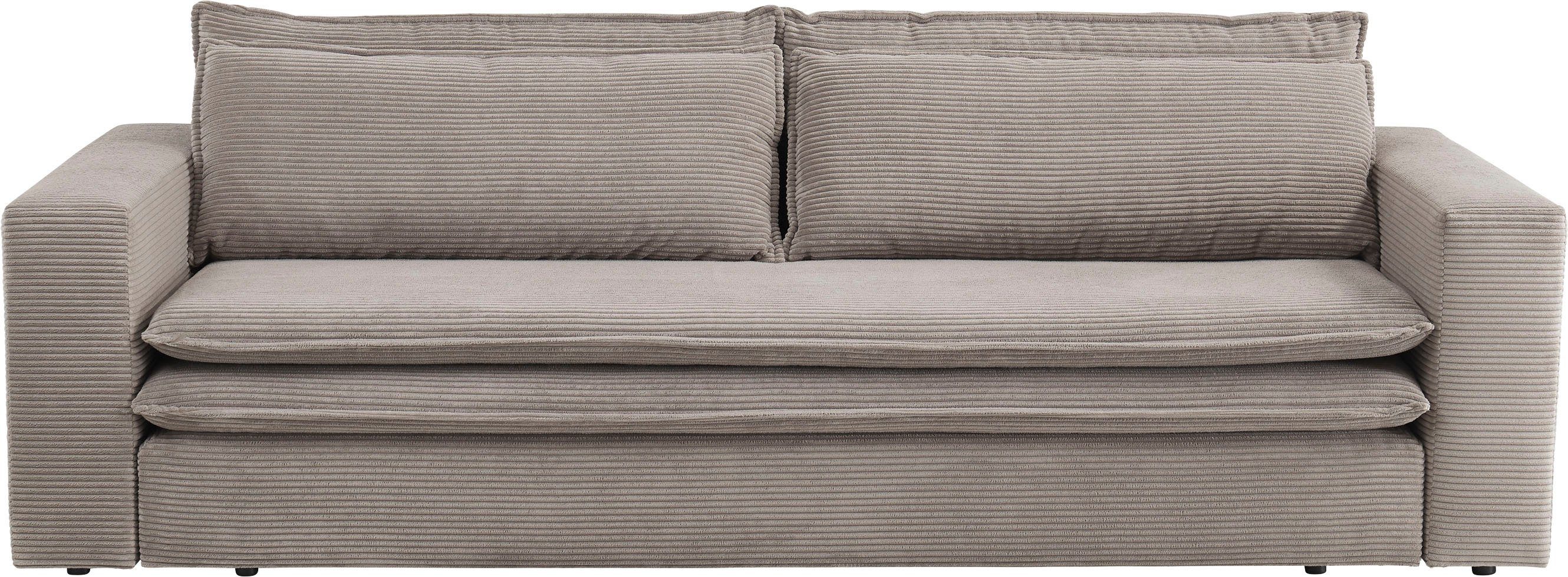 Places of Style Zithoek PIAGGE 3-zitsbank met slaapfunctie en loveseat-hocker als set (2-delig)