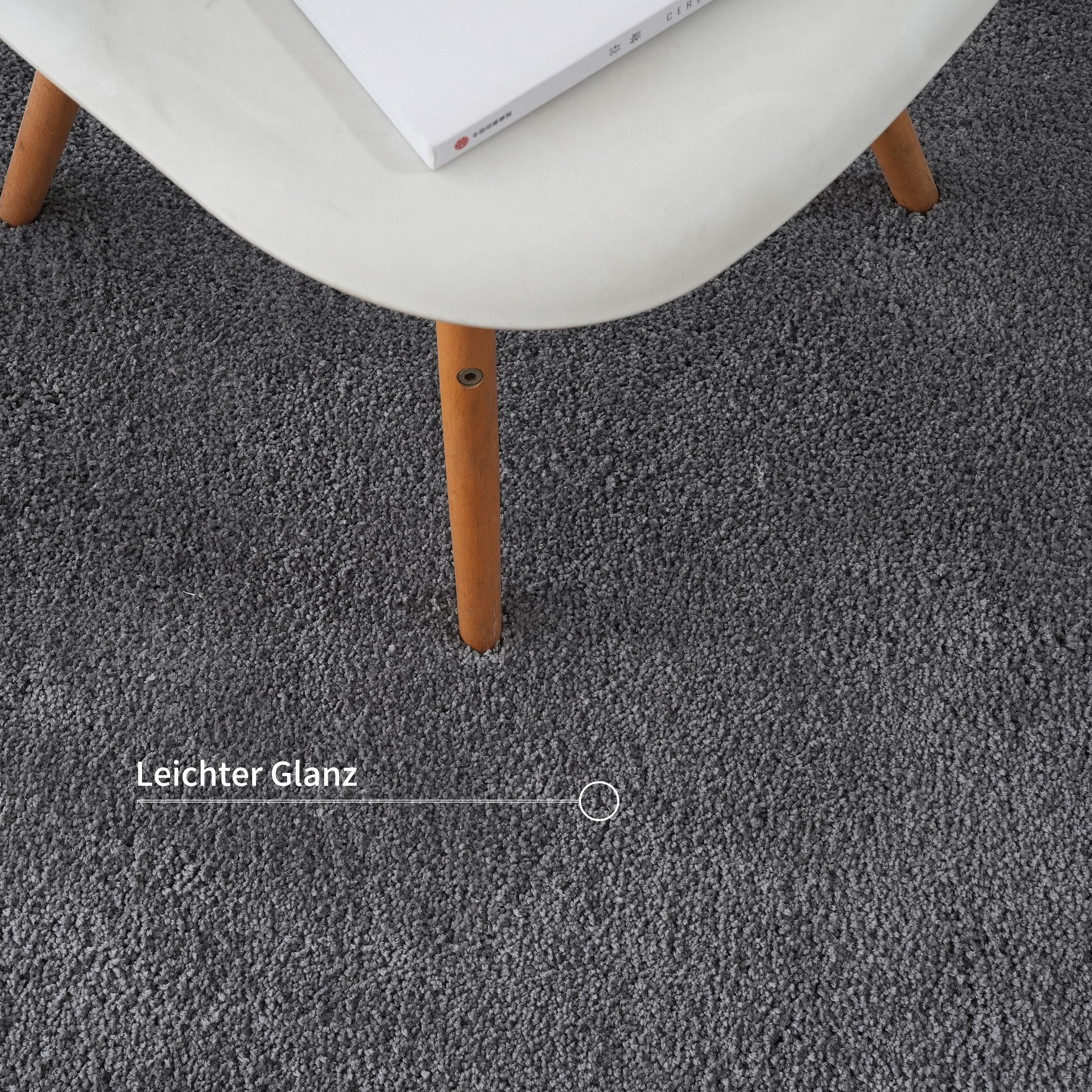 LeGer Home by Lena Gercke Hoogpolig vloerkleed Halrum, effen, bijzondere vorm, modern organische vorm, boonvorm, knuffelig, woonkamer, slaapkamer